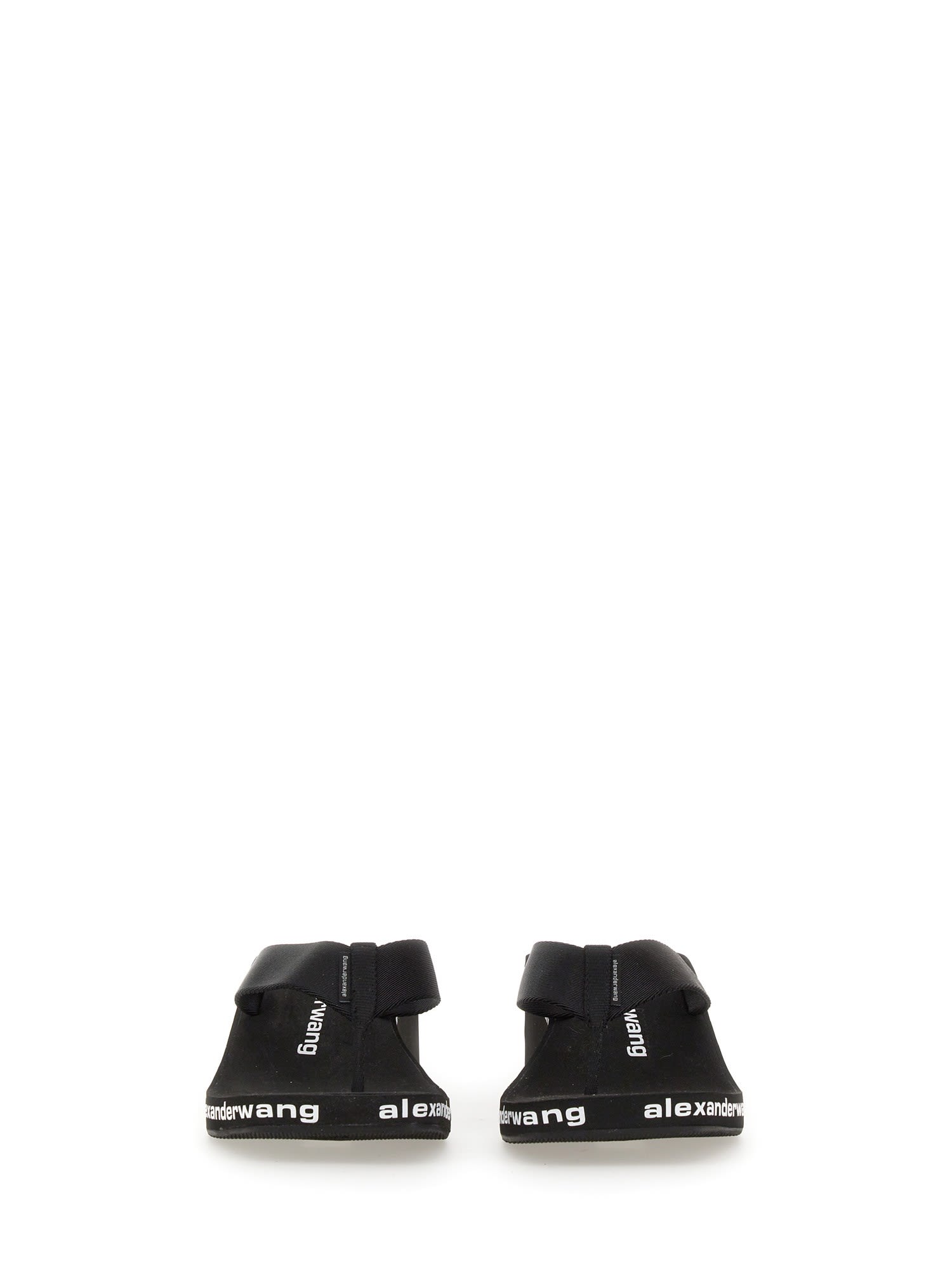 Shop Alexander Wang Thong Sandal With Wedge In Nero