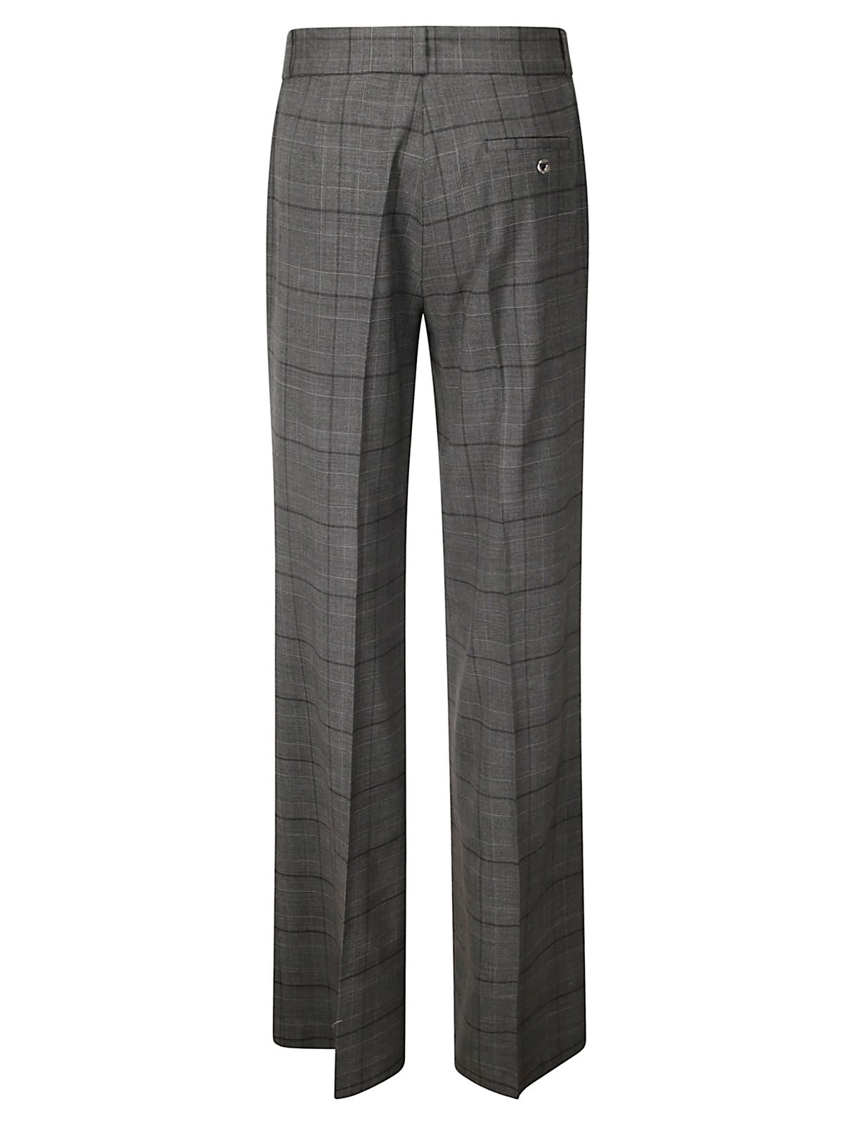 Shop Coperni Plaid Check Wide Leg Trousers In Grey