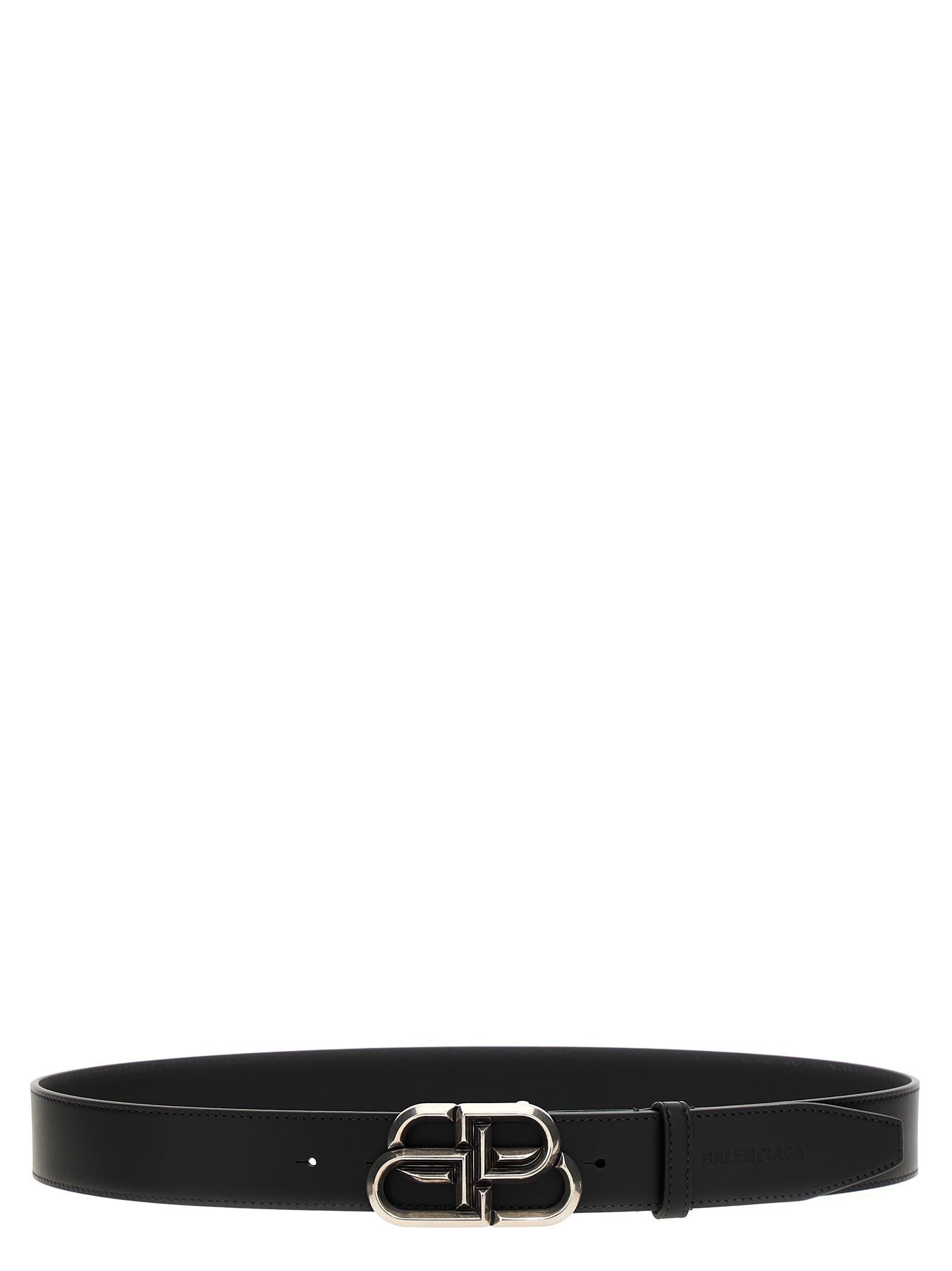 Balenciaga BB-logo leather belt - Neutrals