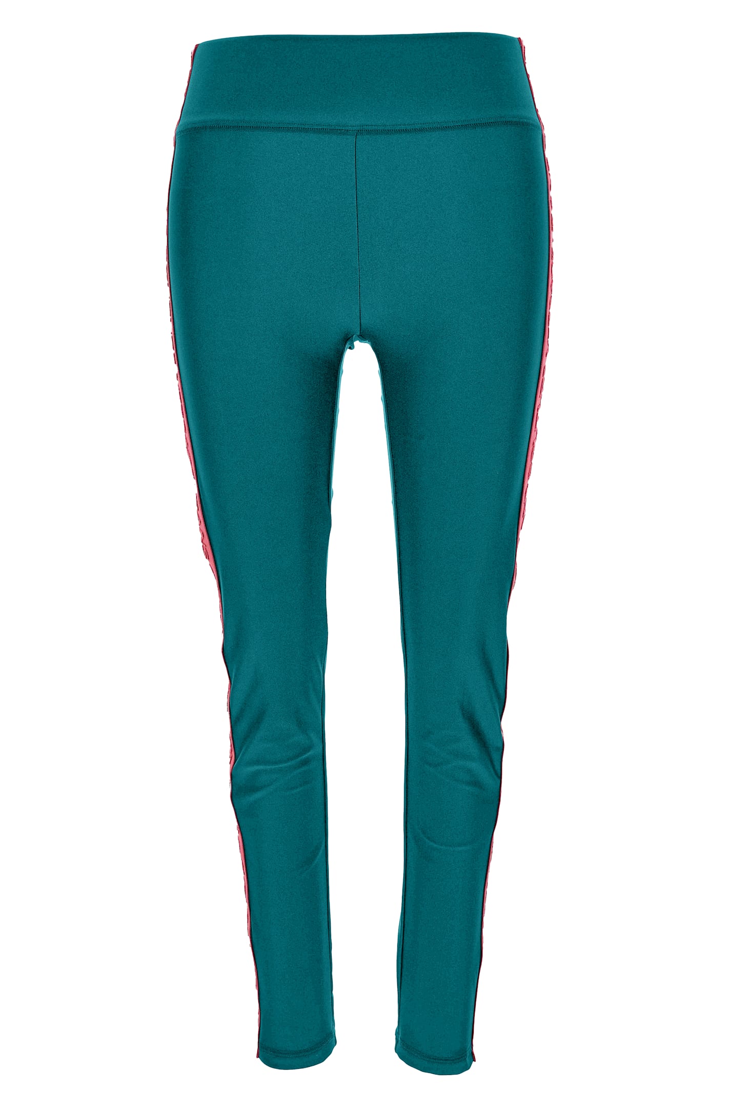 Versace Jeans Couture Embossed-logo Leggings In Blue