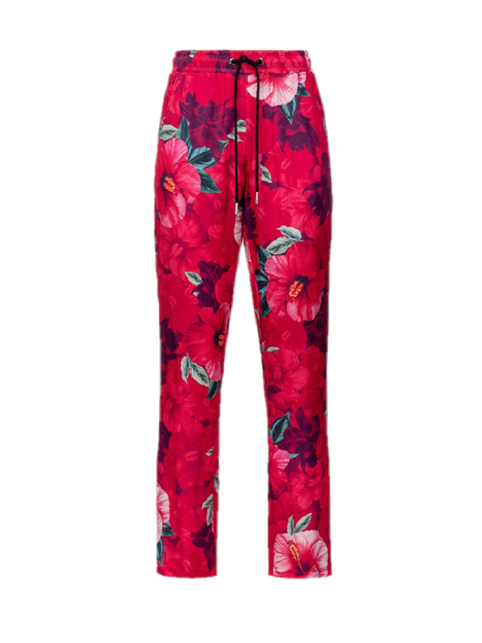 Shop Pinko Phebe Trousers In Multi Fuxia Rosa