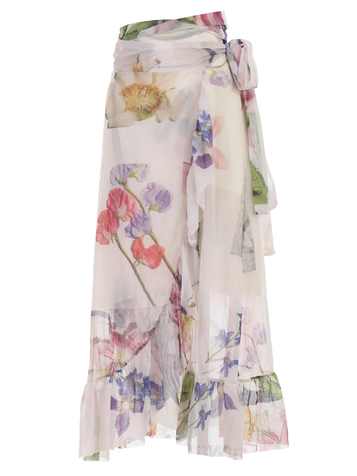 ganni floral skirt