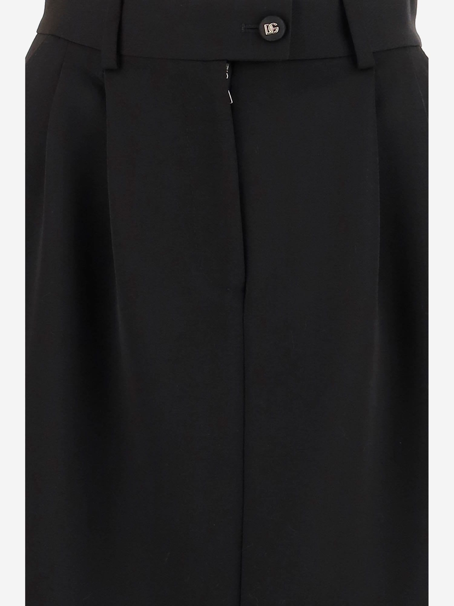 Dolce & Gabbana Wool Pencil Skirt Longuette In Black