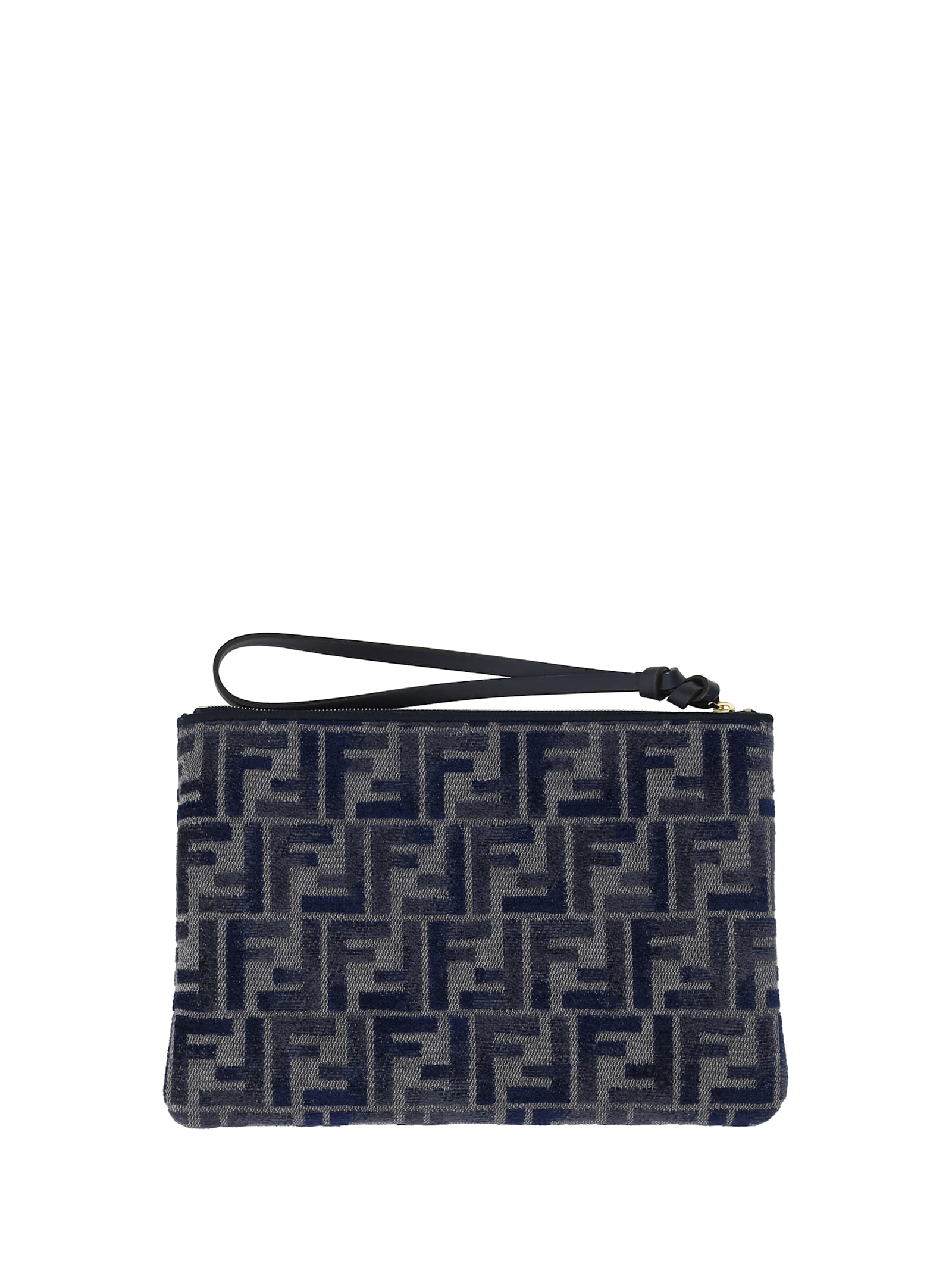 Shop Fendi Peekaboo Clutch Bag In Bl+grigio+bl Nott+os