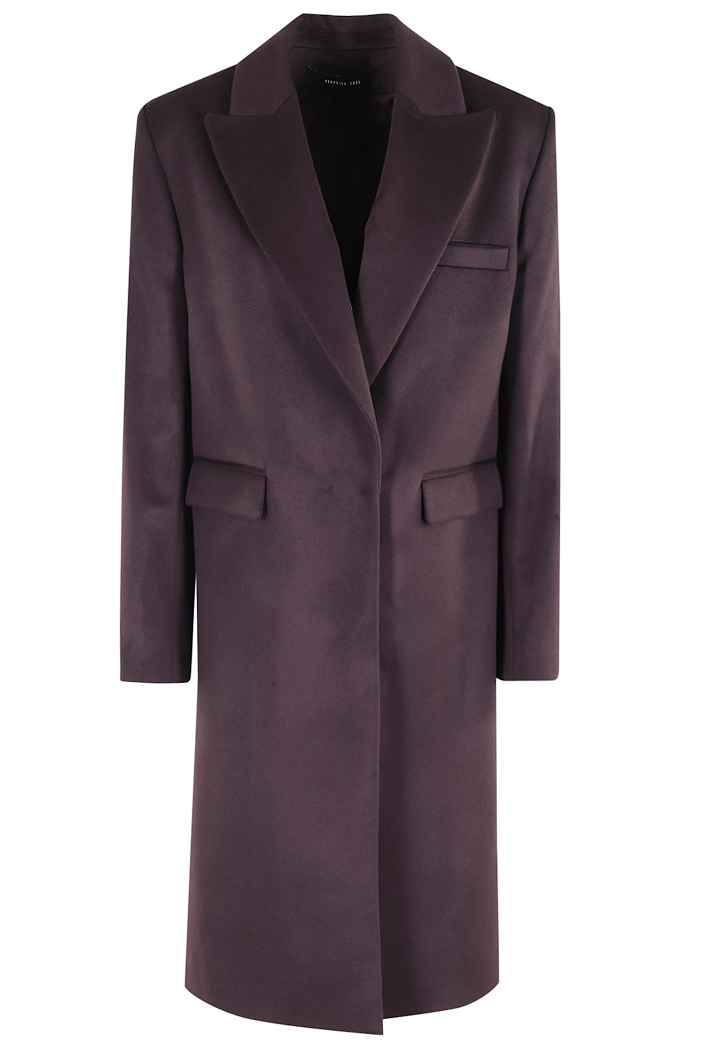 Federica Tosi Structured Eggplant Overcoat In Blue