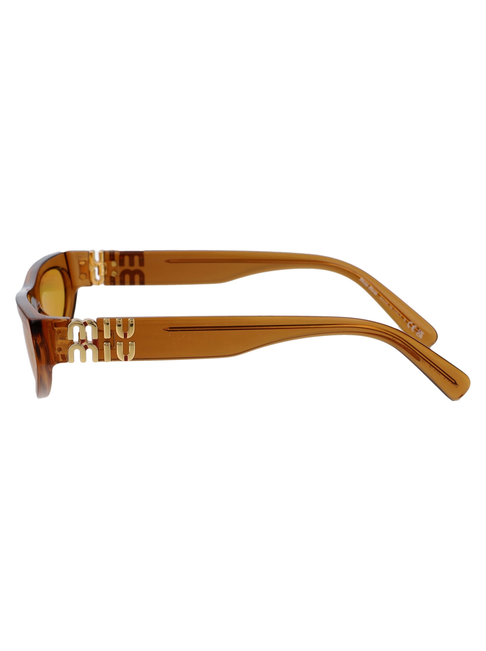 Shop Miu Miu 0mu 07zs Sunglasses In 15t0b7 Caramel Trapsarent