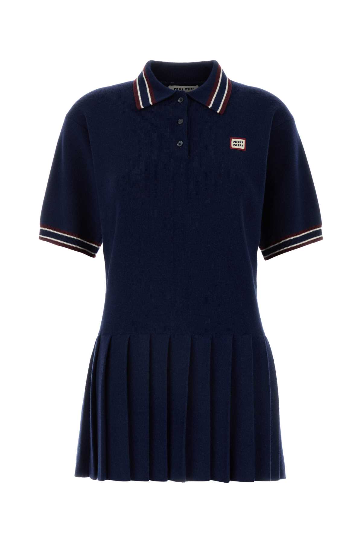 Navy Blue Wool Blend Polo Dress