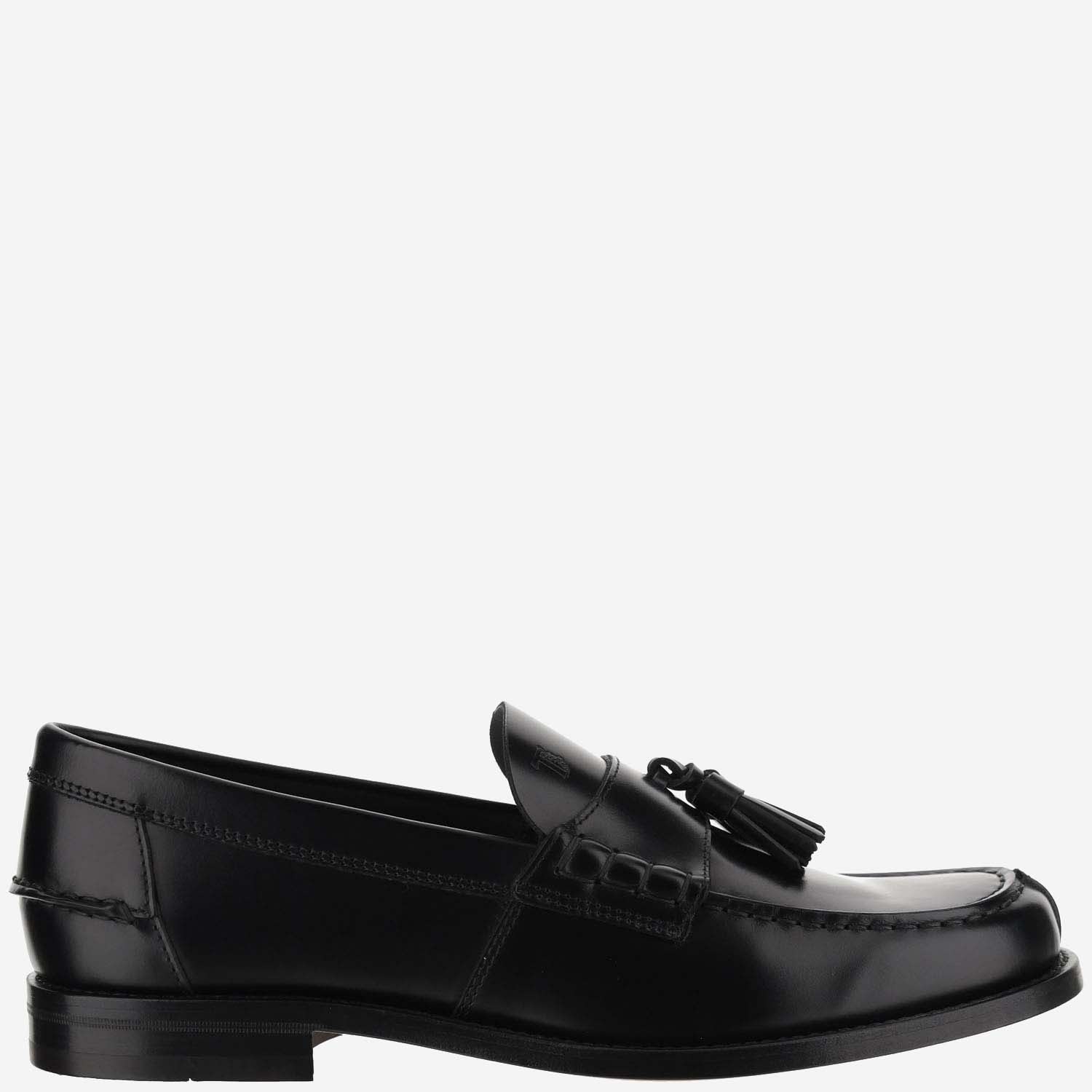 Shop Tod's Leather Loafer With Tassel In Black