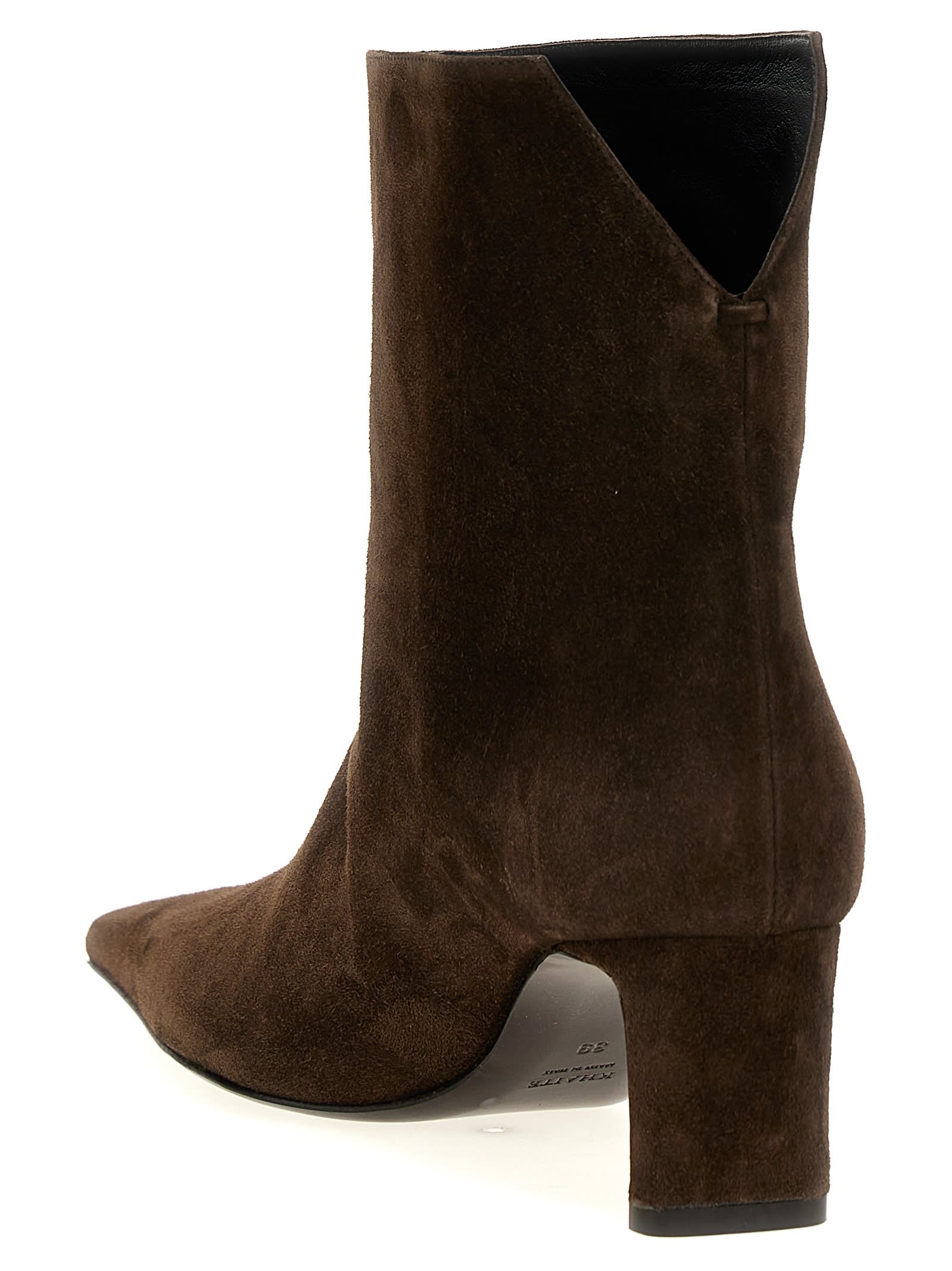 Khaite Brown Ona Ankle Boots In Black