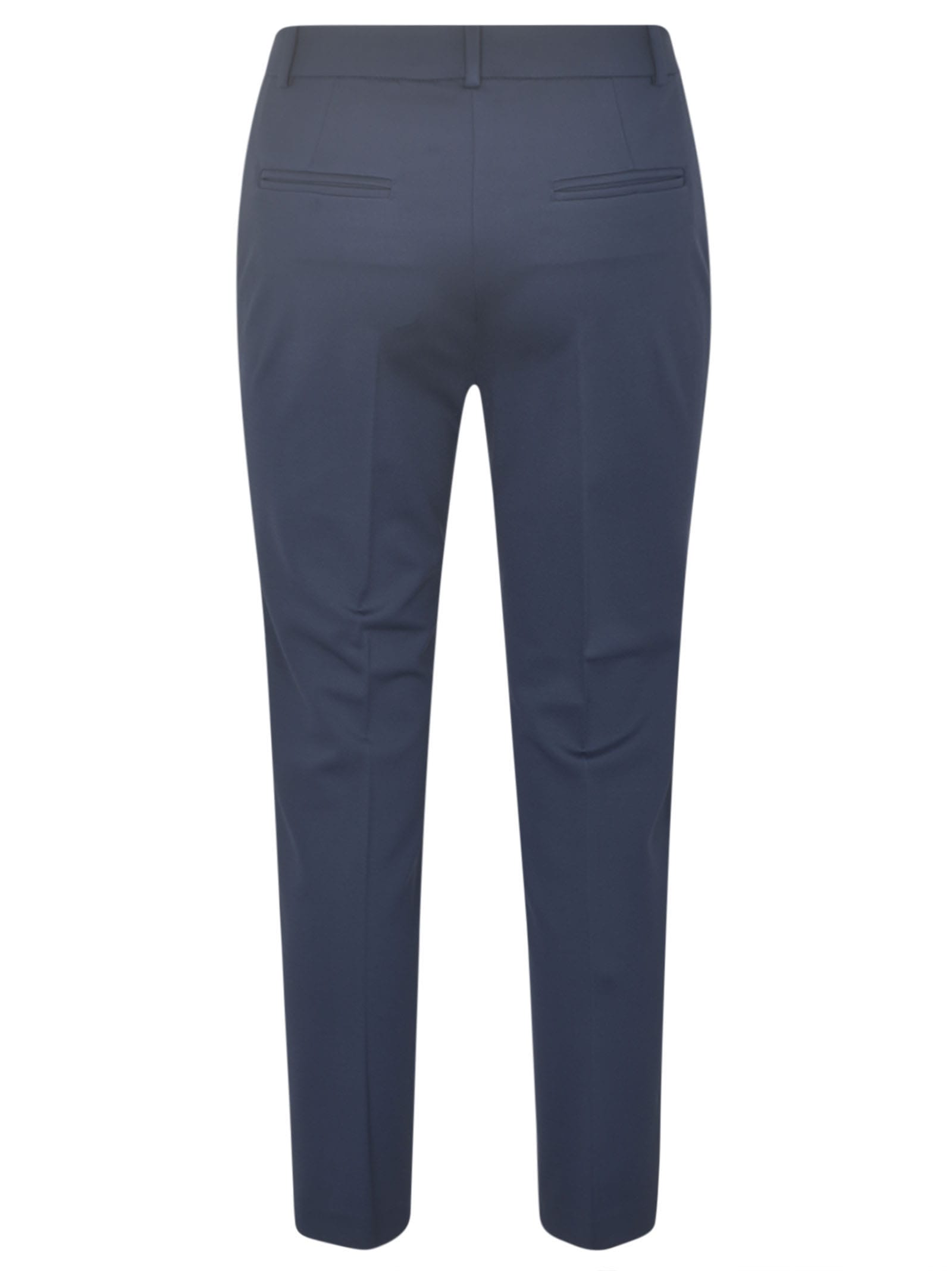 Shop Pinko Slim Fit Plain Cropped Trousers In Blu Cerimonia