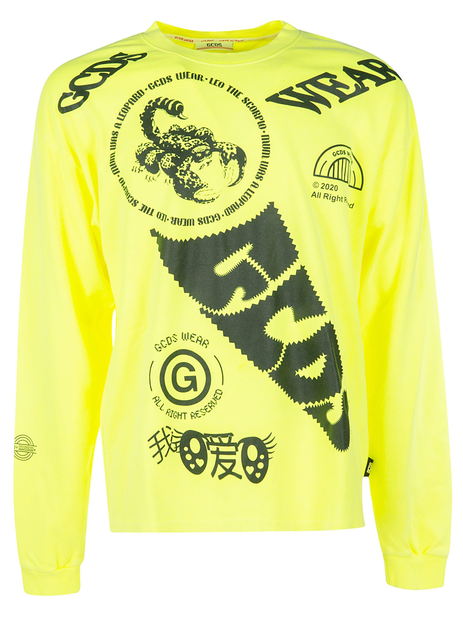 GCDS ALL-OVER PRINTED SWEATSHIRT,11266438