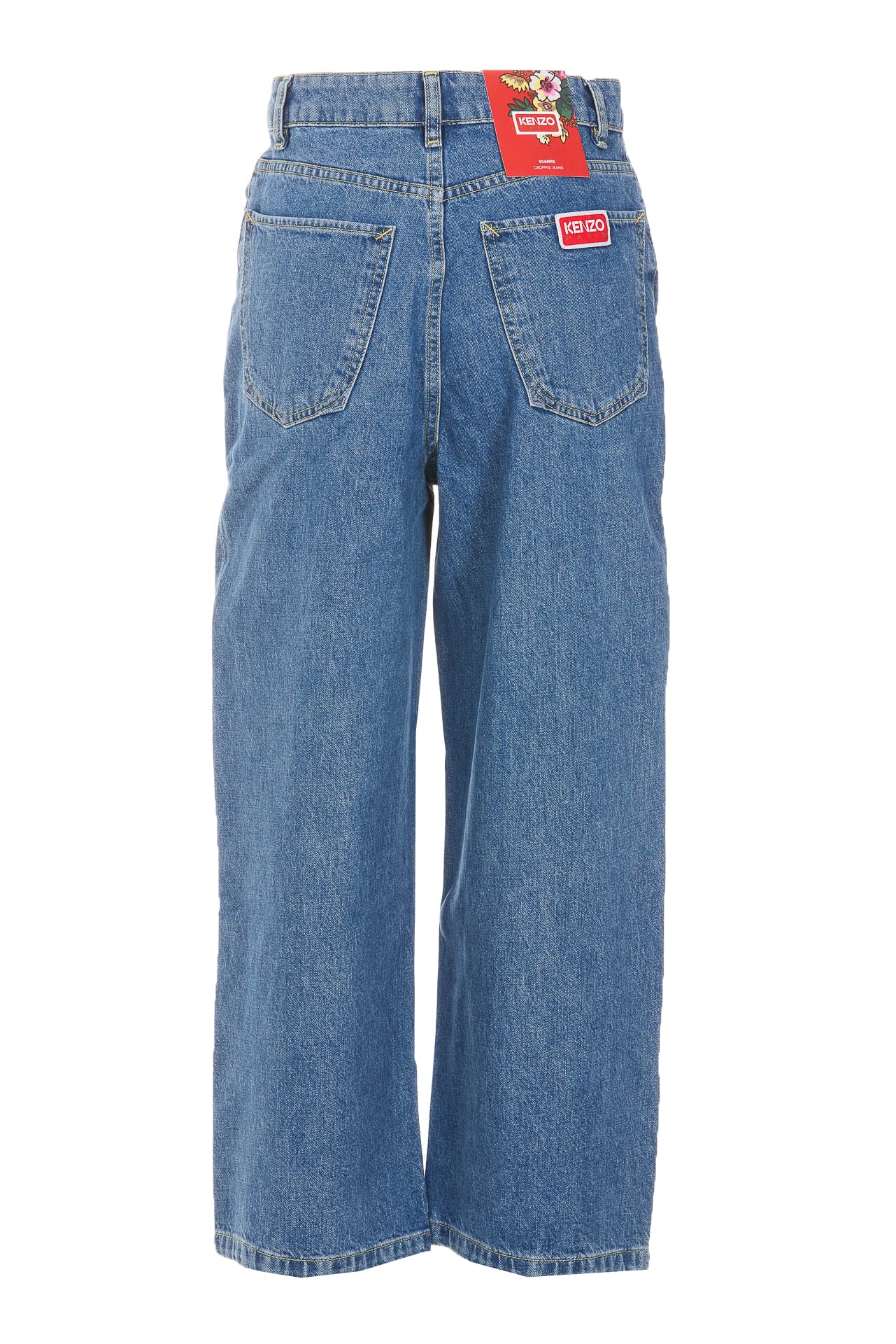 Shop Kenzo Sumire Cropped Jeans In Azzurro