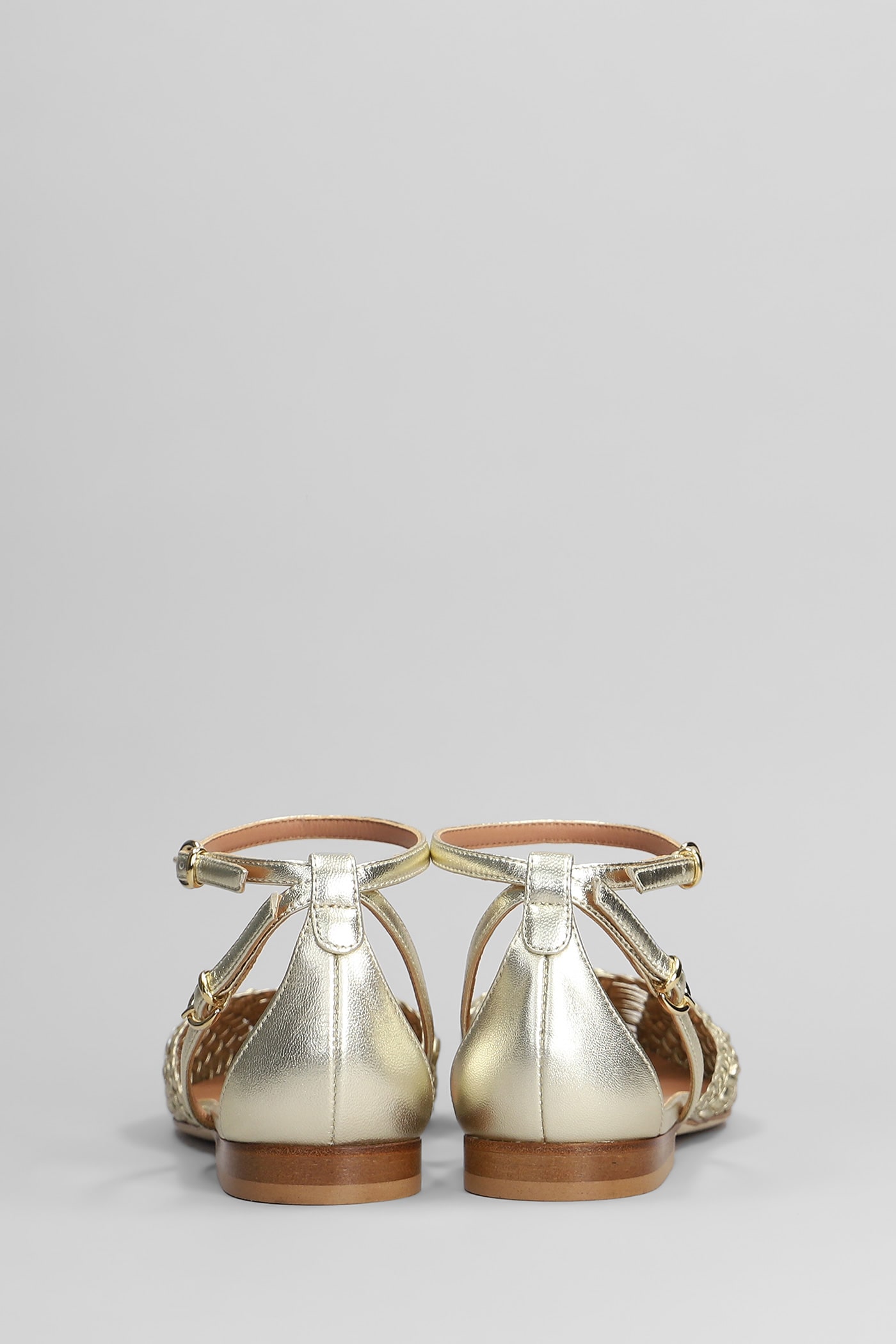 Lella Baldi Ballet Flats In Platinum Leather