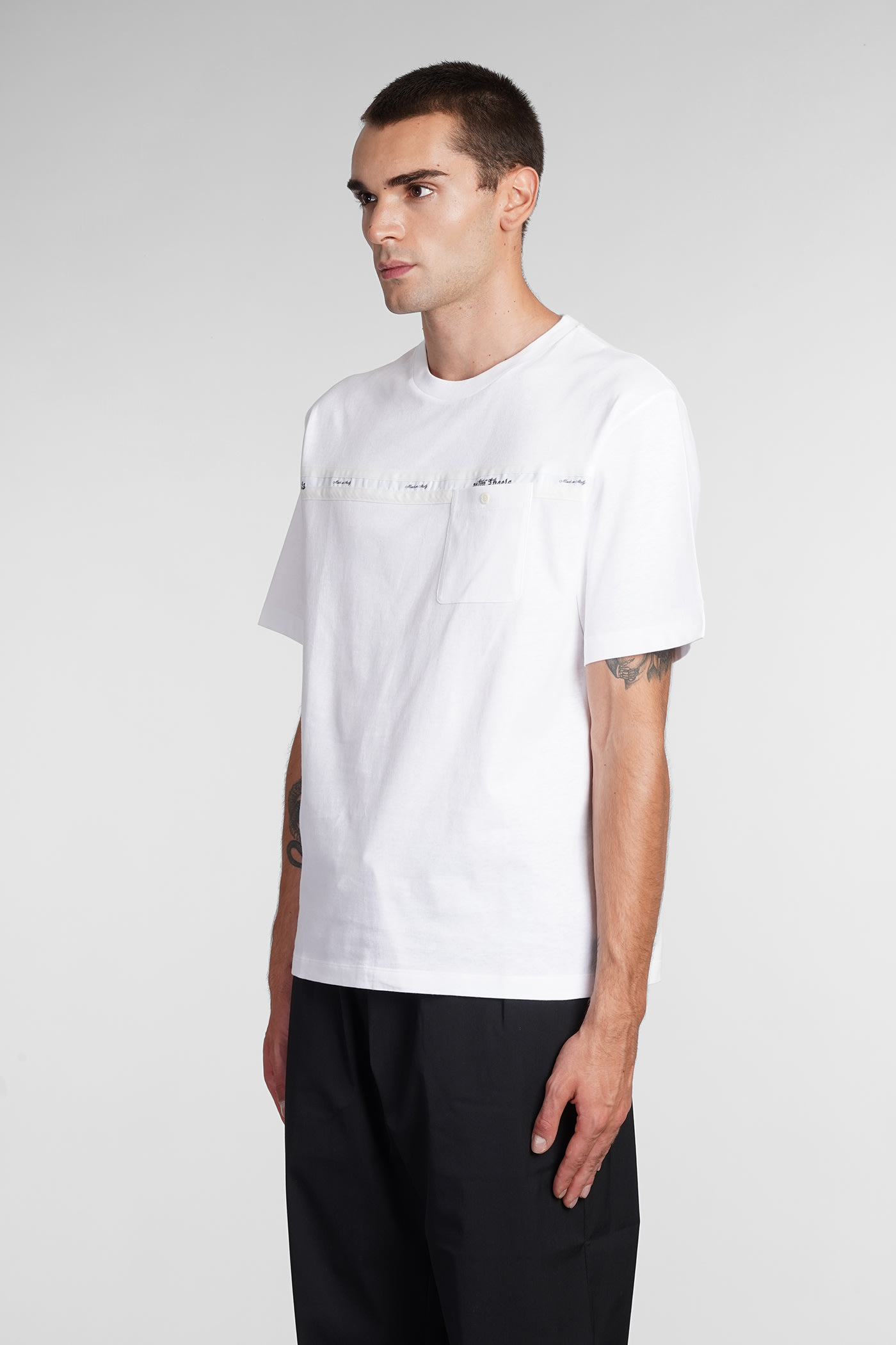 Shop Palm Angels T-shirt In White Cotton In White Off