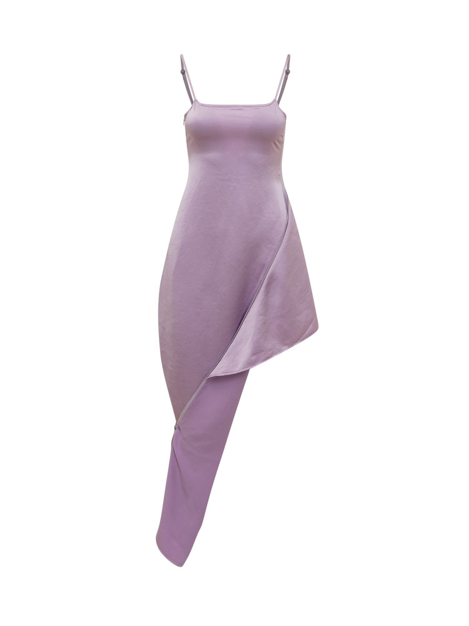 Shop Jw Anderson Asymmetrical Zip Dress In Lilac
