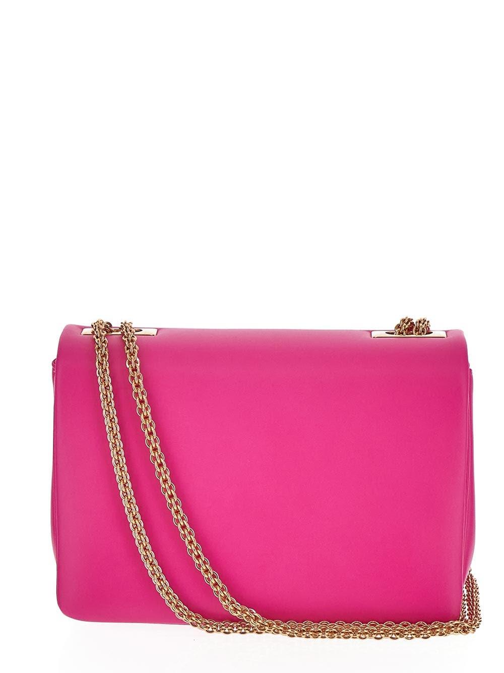 Shop Valentino One Stud Nappa Bag With Chain In Pink