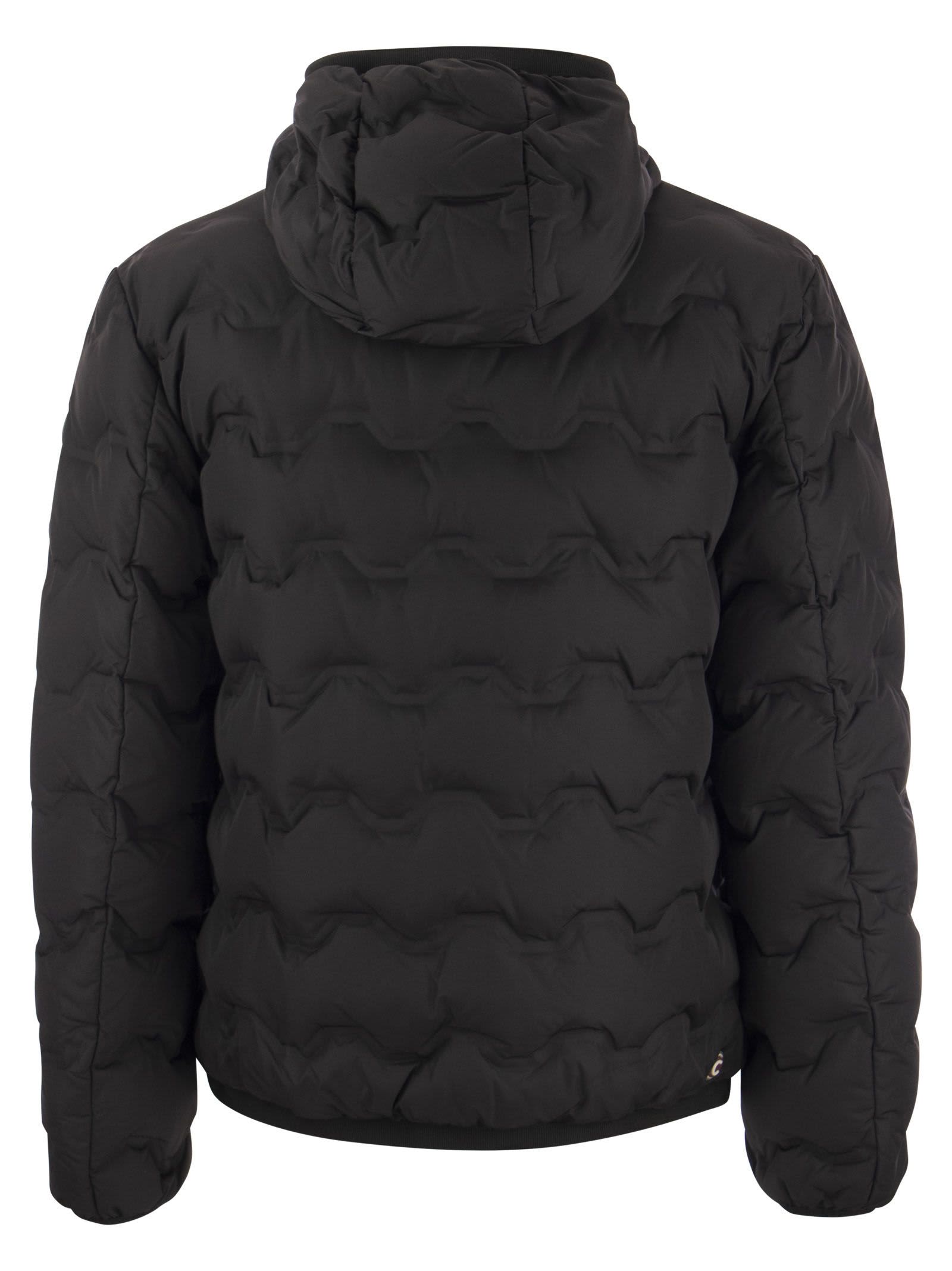 Shop Colmar Uncommon - Quilted Down Jacket With Hood In Black
