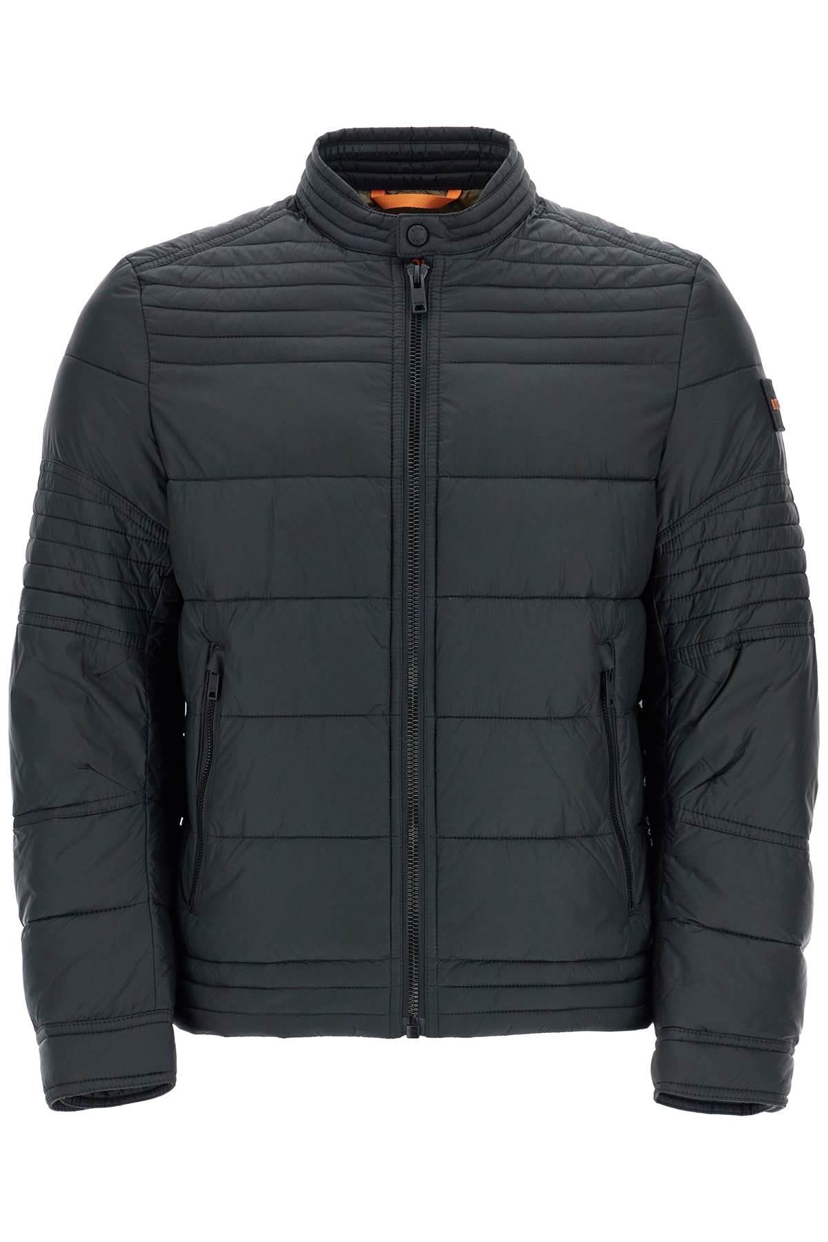 Black High Collar Down Jacket Regular Fit