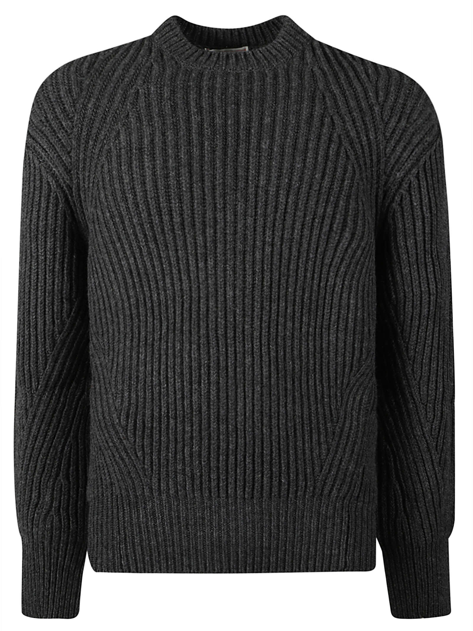 Shop Alexander Mcqueen Rib Knit Sweater In Charcoal