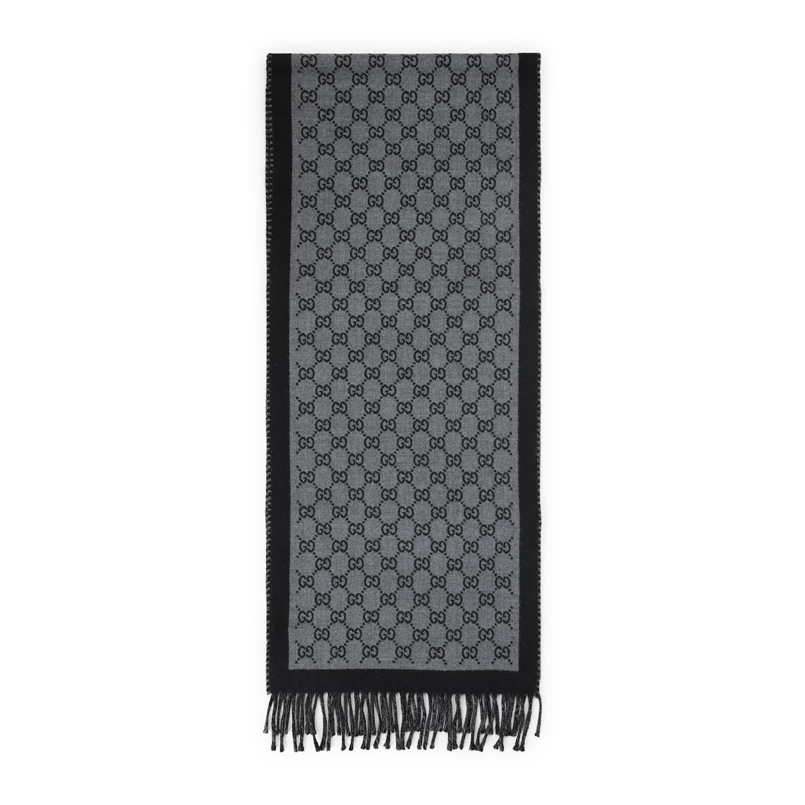 Gucci New Moon Wool Scarf Men In Black