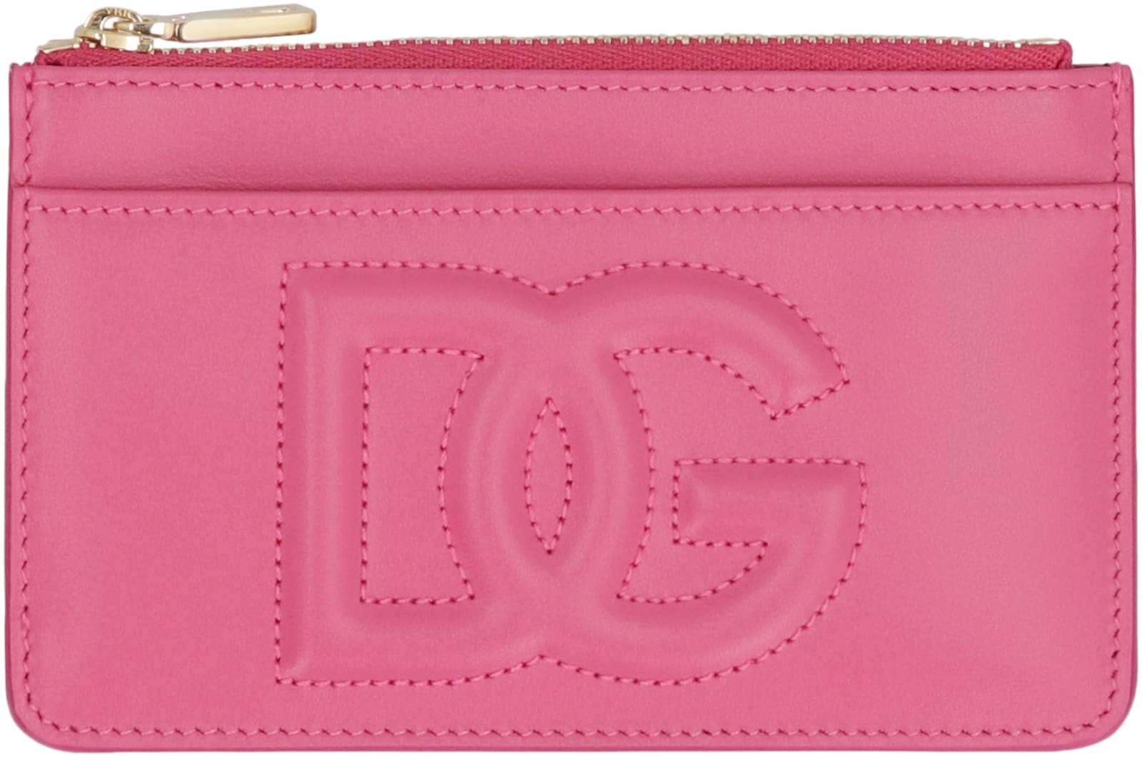 Shop Dolce & Gabbana Dg Logo Leather Card Holder In Glicine