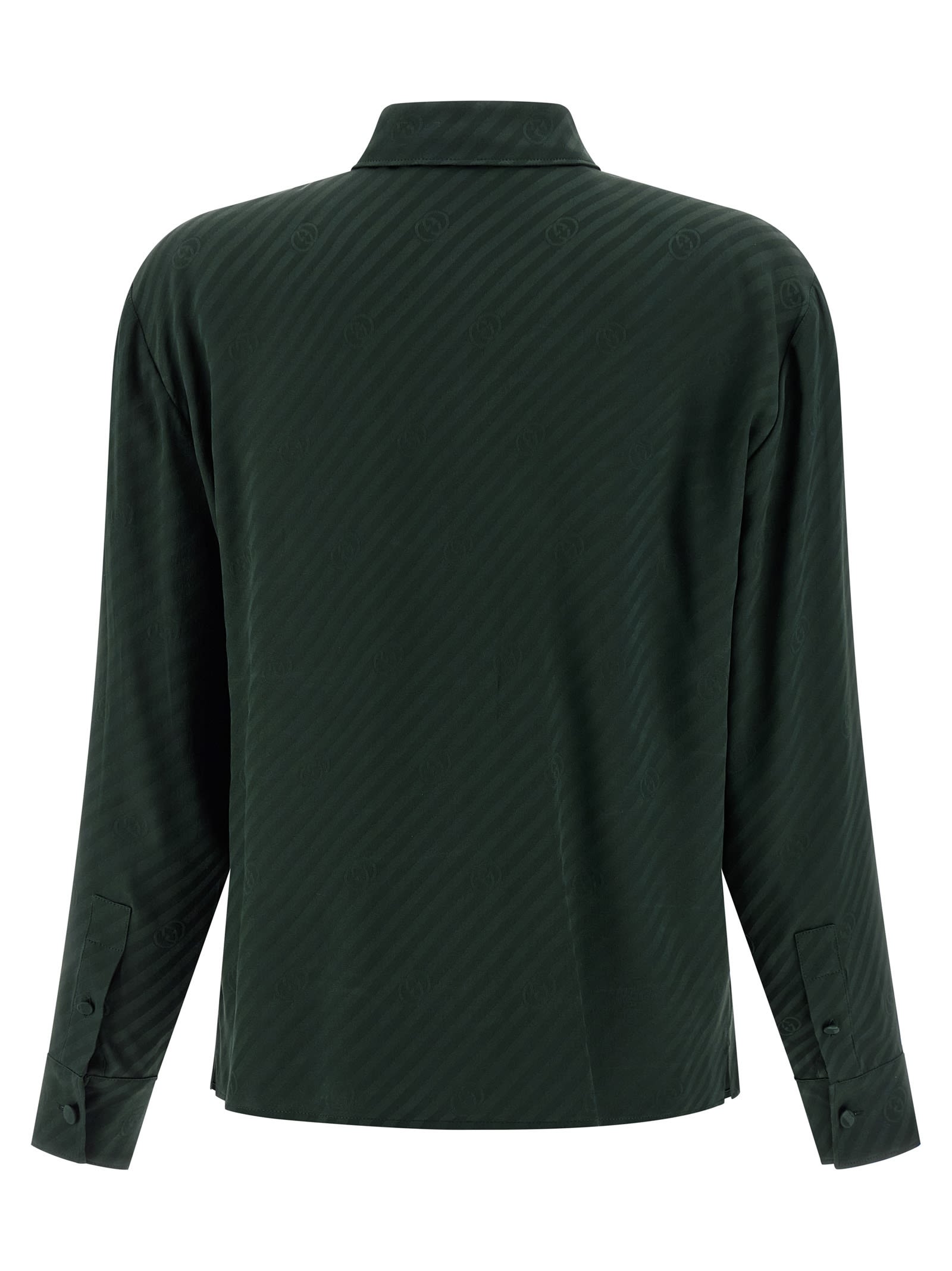 Gucci Gg Cross Long Sleeve Shirt In Green