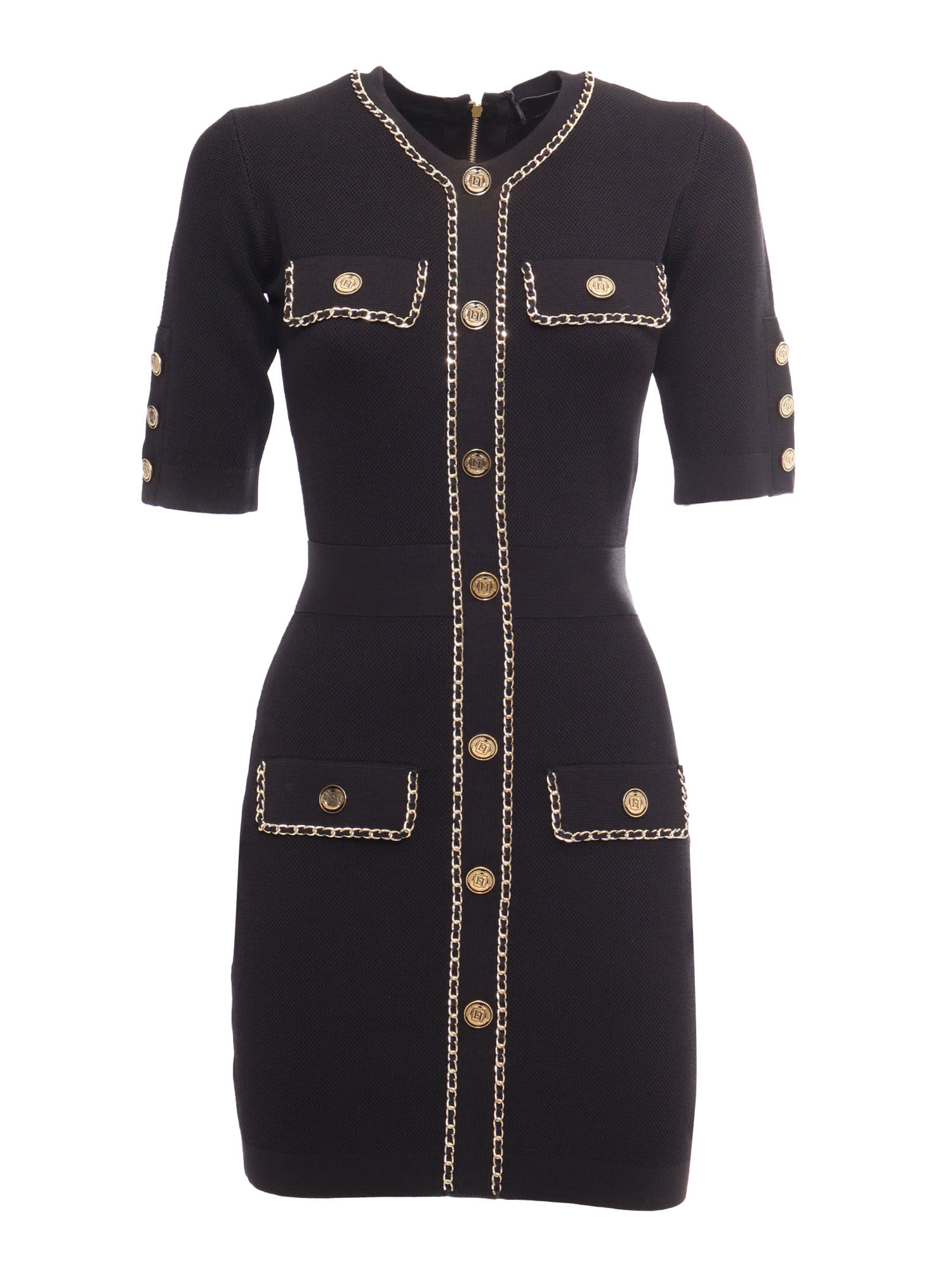 Shop Elisabetta Franchi Knitted Dress In Black