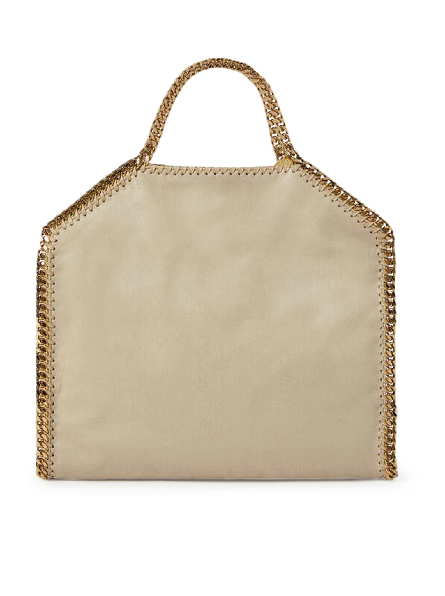 Shop Stella Mccartney 3chain Tote Eco Shaggy Deer W/gold Color Chain In Butter Cream