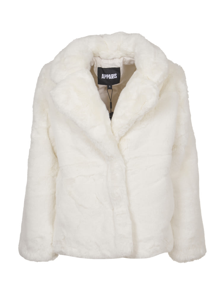 Apparis White Faux Fur Jacket