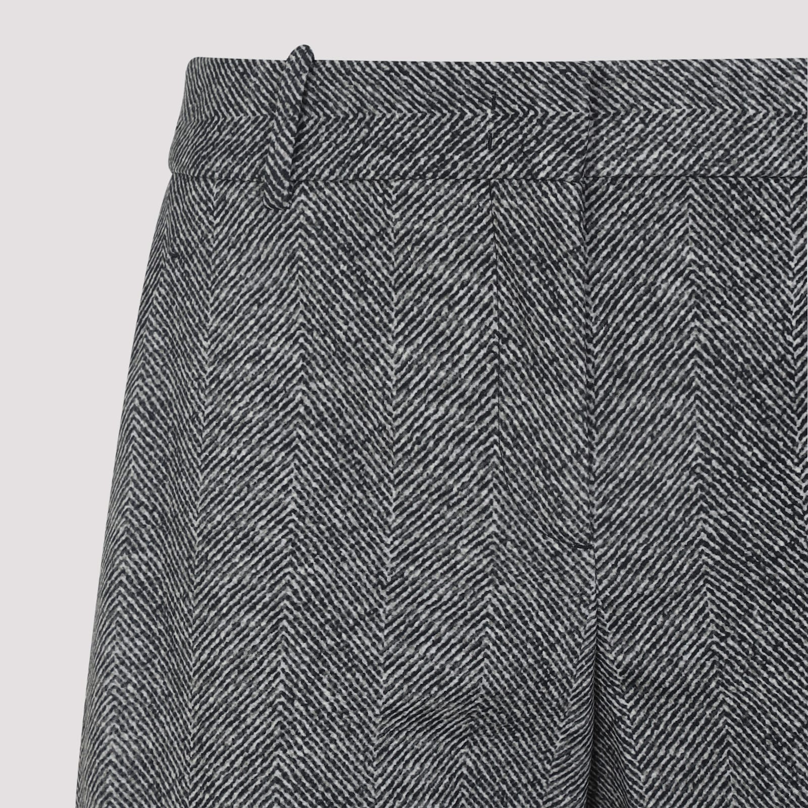 Ermanno Scervino Wide-leg Viscose Pants With Herringbone Patternwaist In Gray