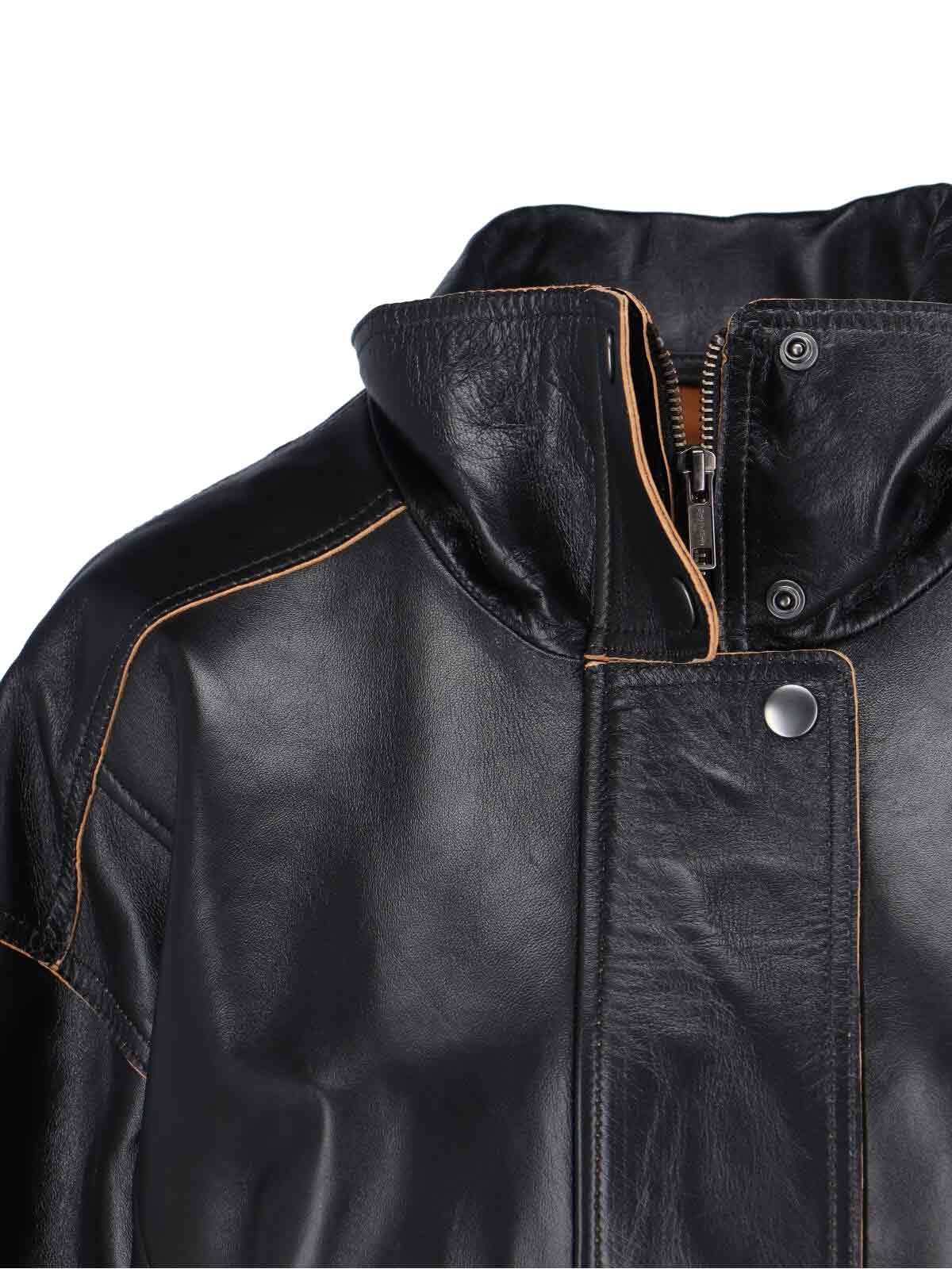 Calvin Klein Modern High Collar Jacket With Contrast Stitching In Black