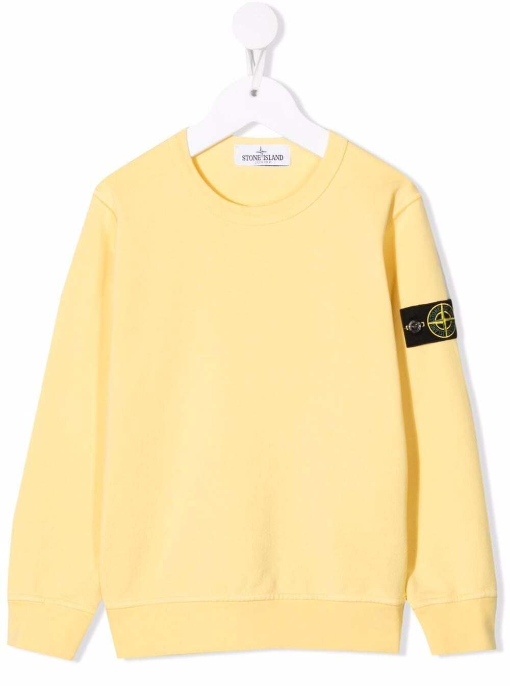 Stone Island Junior Yellow Jersey Sweatshirt With Logo