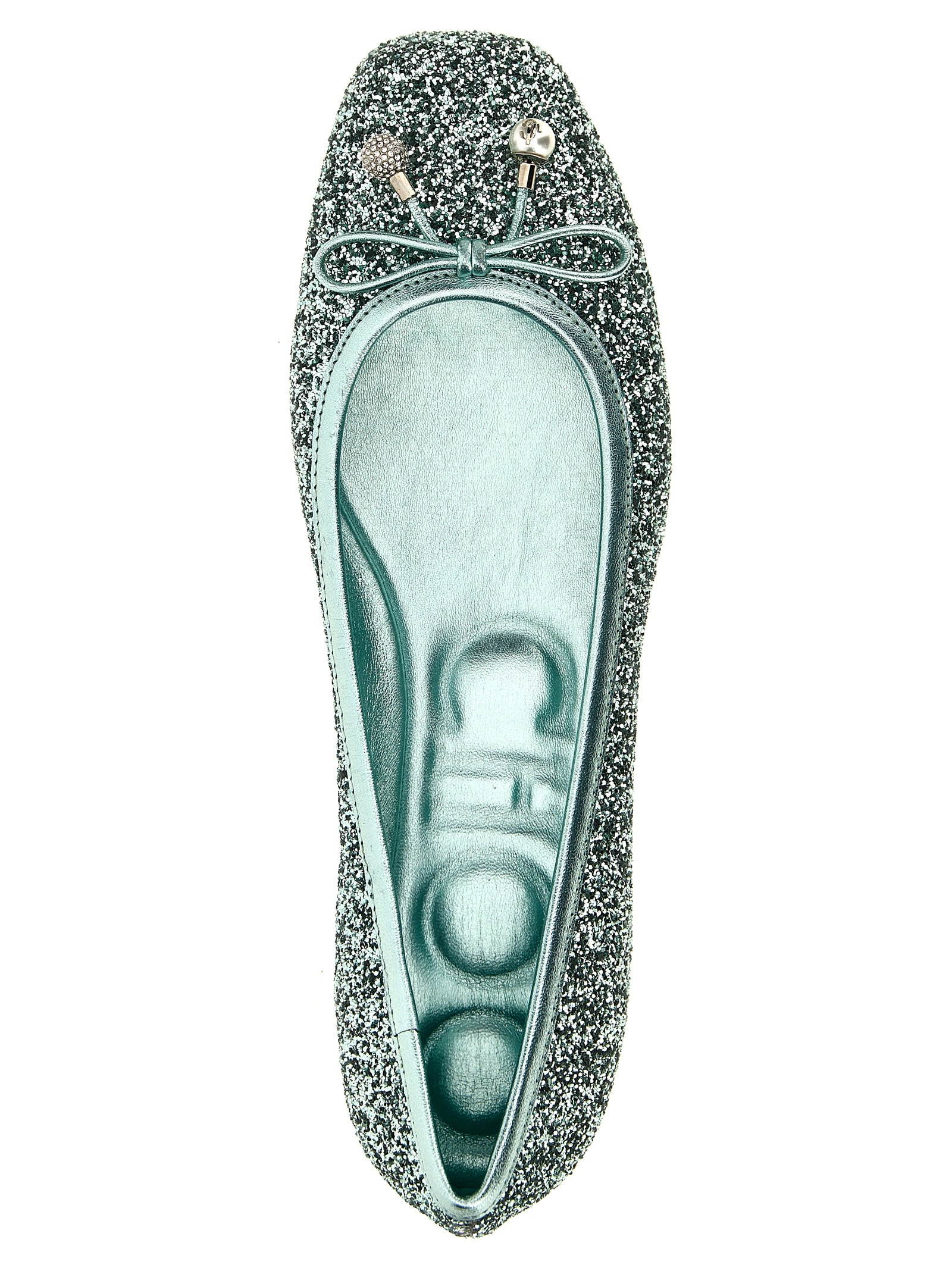 Jimmy Choo Elme Bow Detailed Ballet Flats In Green