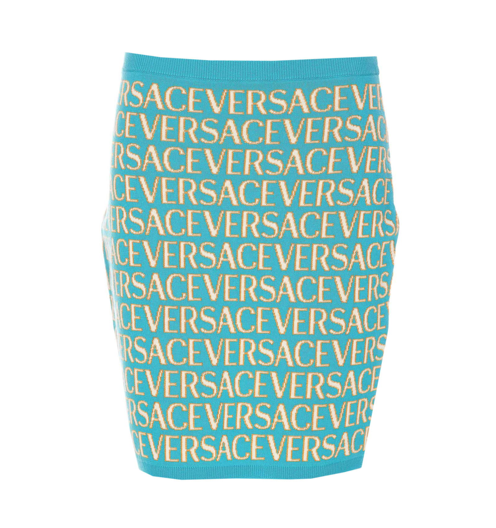 Versace Allover Skirt In Blue
