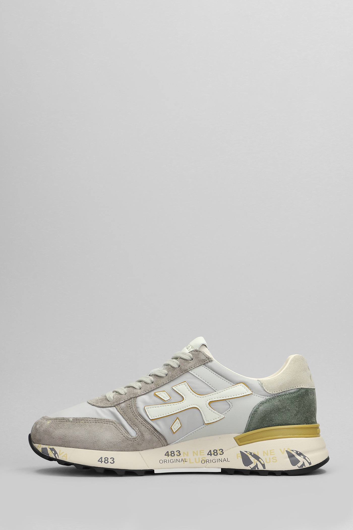 Shop Premiata Mick Sneakers In Beige Suede And Fabric