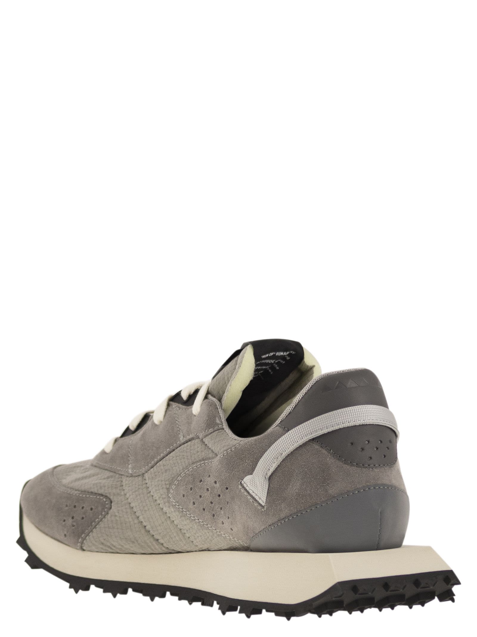 Run Of Men's Oxygen M - Sneakers Suede, Canvas And Leather In Grey