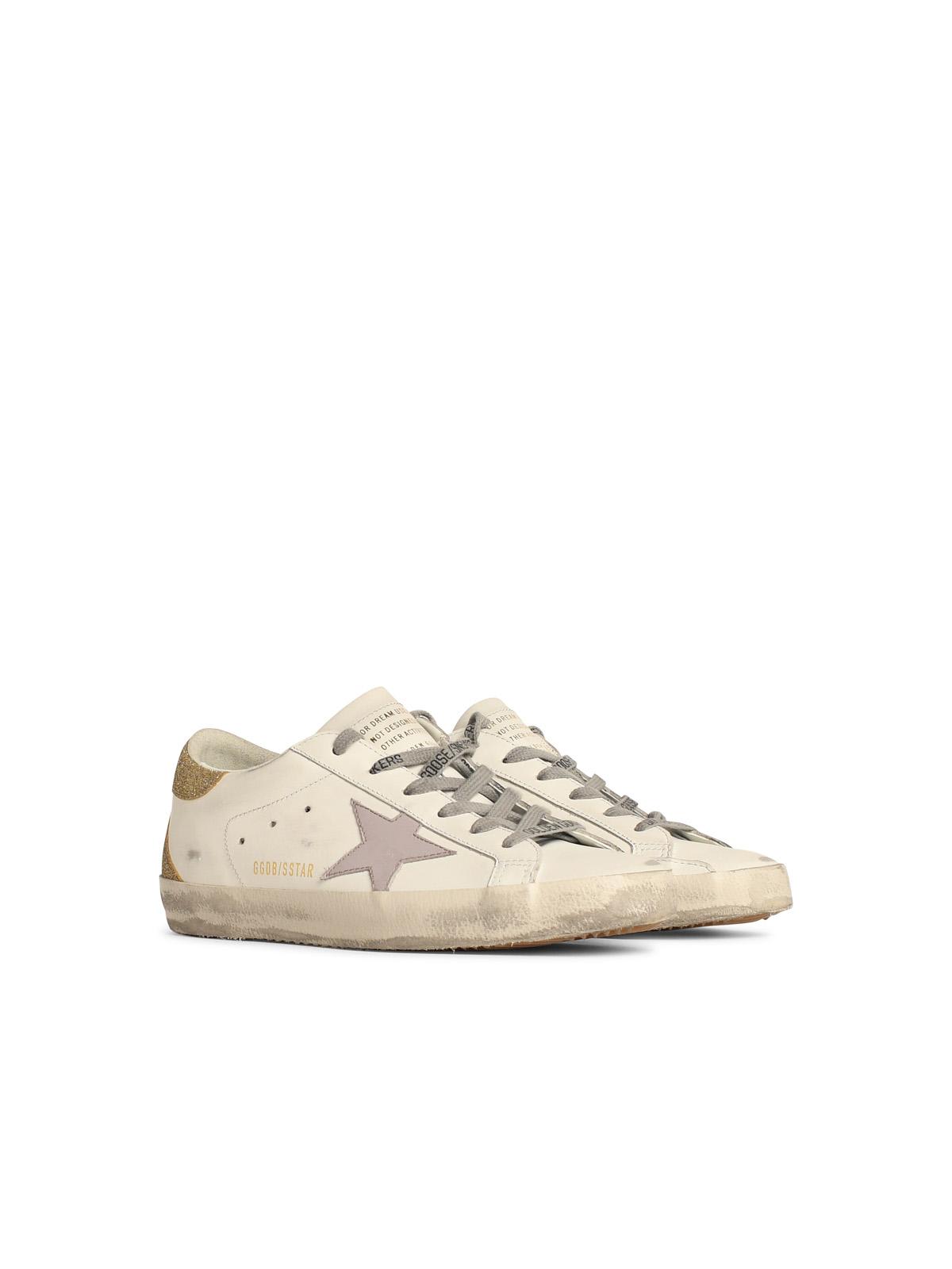 GOLDEN GOOSE WHITE LEATHER SNEAKERS