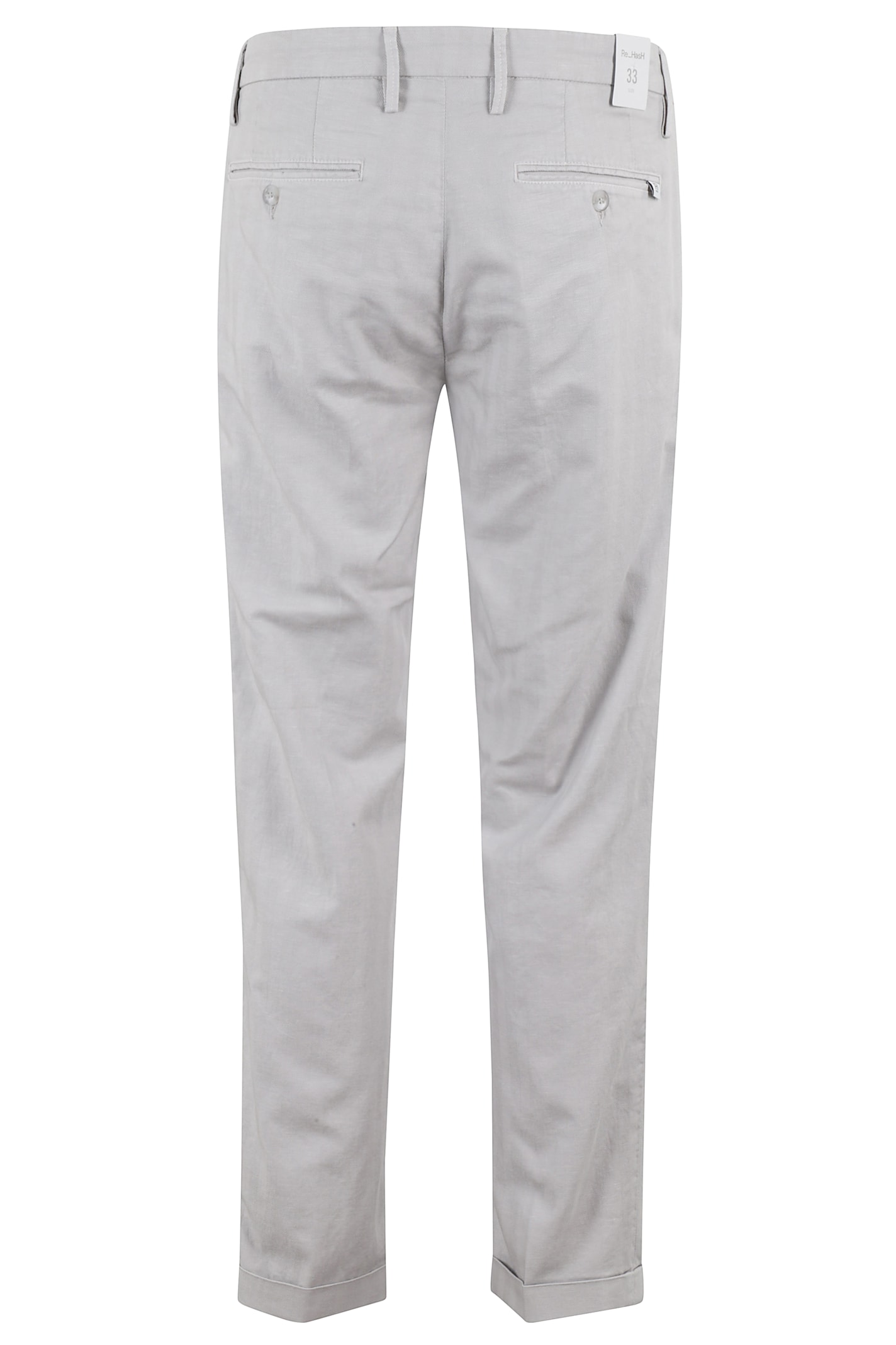 Re-hash Mucha Trousers In Cotton And Linen In Grigio Chiaro
