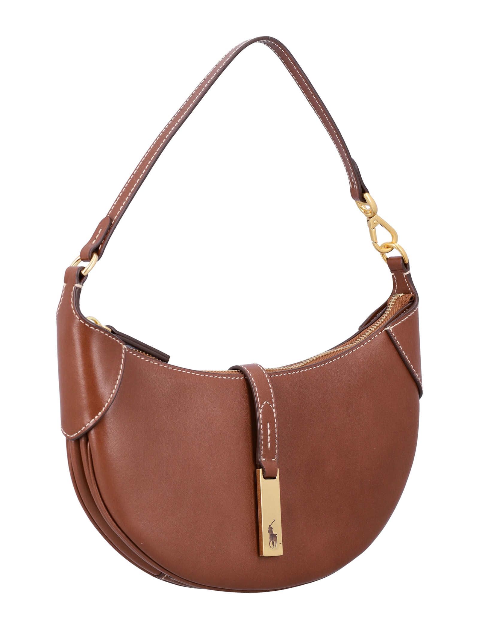 Polo Ralph Lauren Polo Id Calfskin Mini Shoulder Bag In Brown