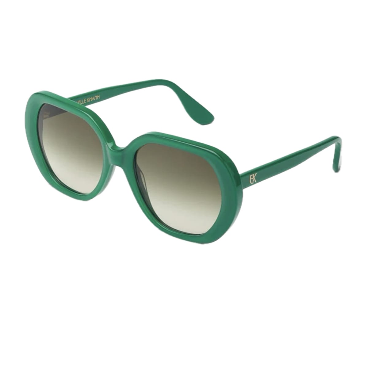 Emmanuelle Khanh Emmanuel Kahn Orphee Orphee 565 Glossy Prairie Verde Sunglasses In Green