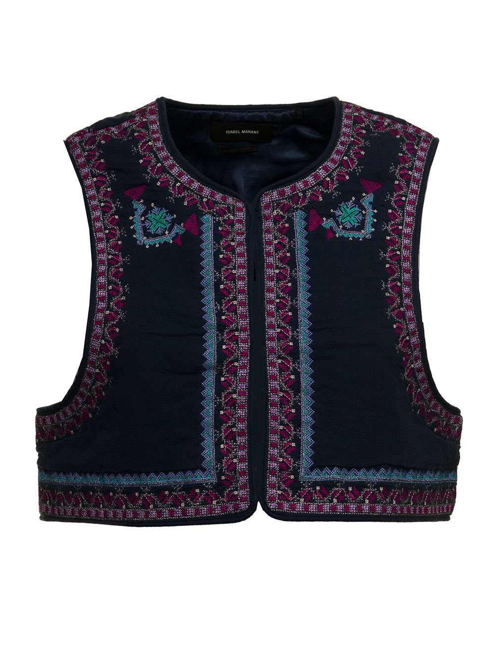 Isabel Marant Womans Cruz Embroidered Cotton Vest