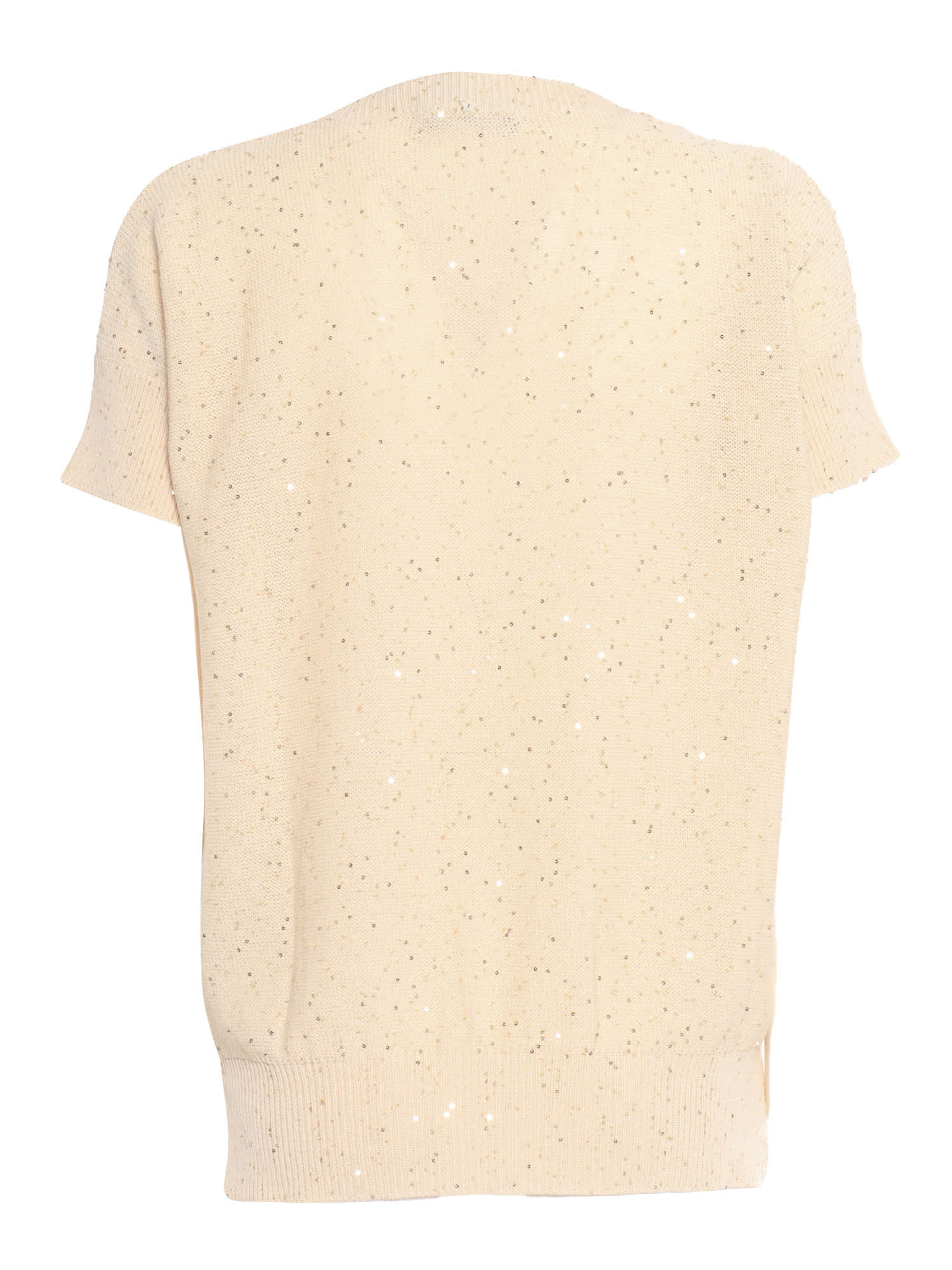 Lorena Antoniazzi Short-sleeved Knitted T-shirt In White