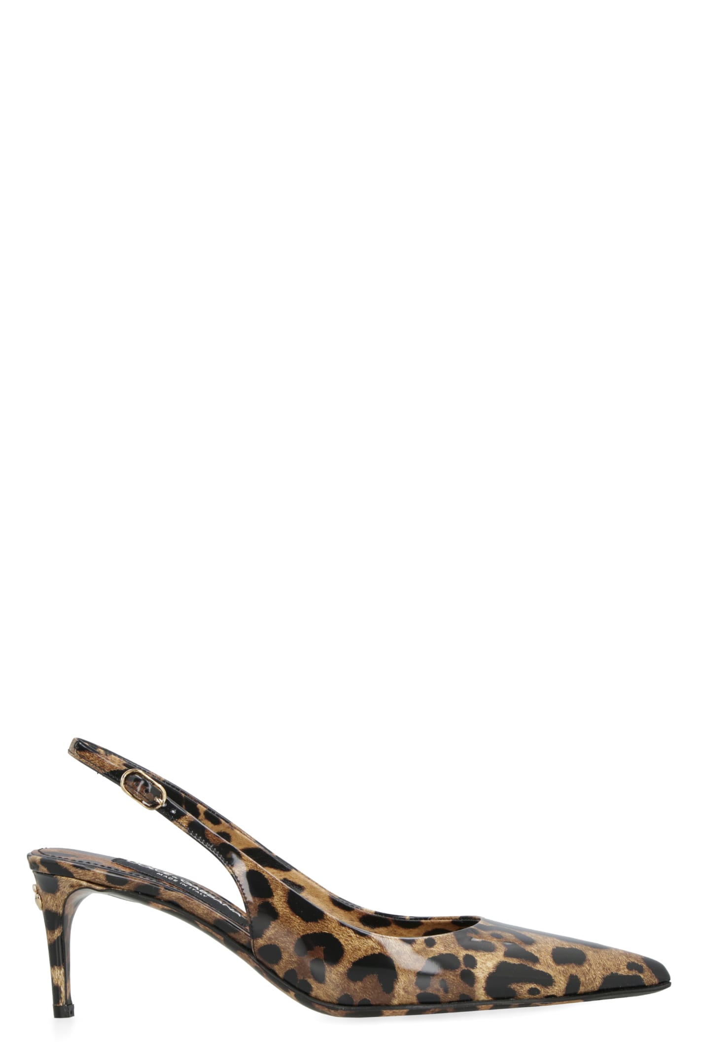 Dolce & Gabbana Lollo Leather Slingback Pumps In Brown