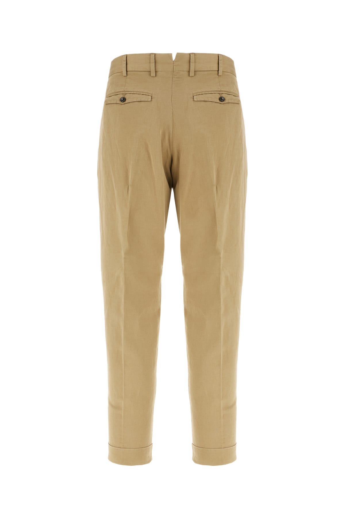 Pt Torino Trousers Cotton Blend Pleated Front In Metallic