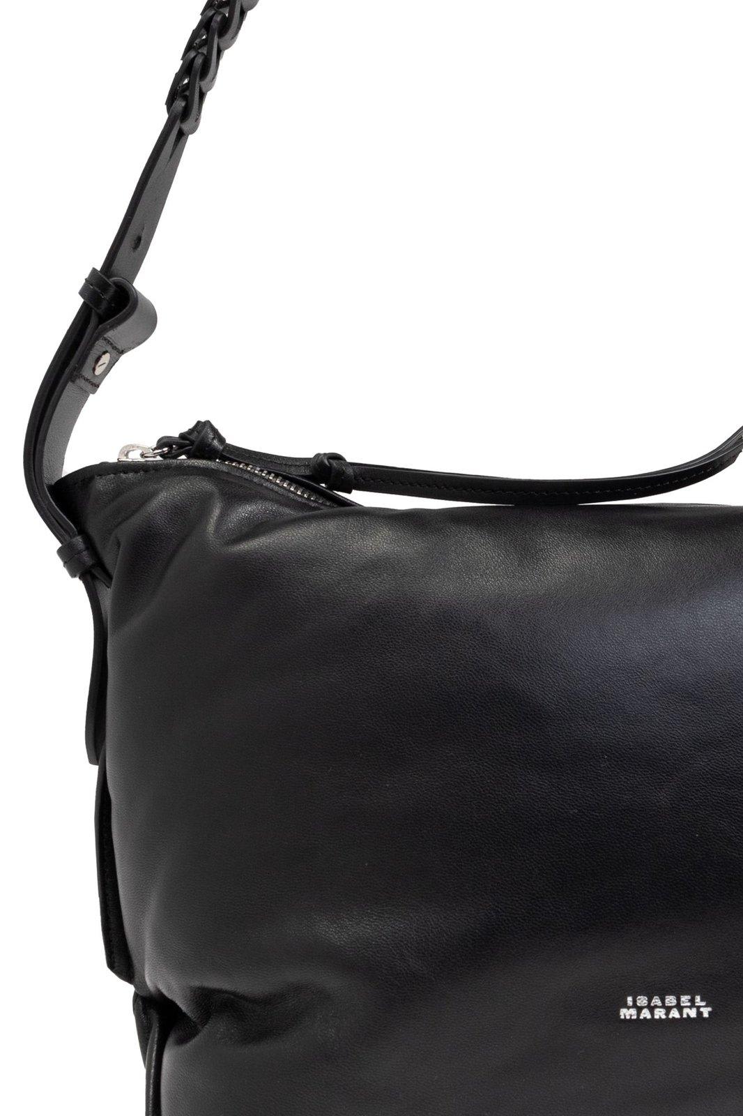 Shop Isabel Marant Leyden Zipped Shoulder Bag In Black