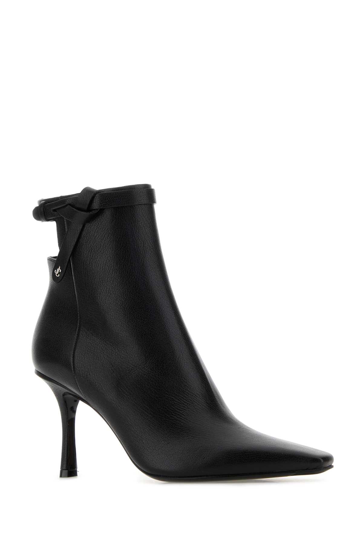 Jimmy Choo Camie Knotted-strap Leather Ankle Boots In Black