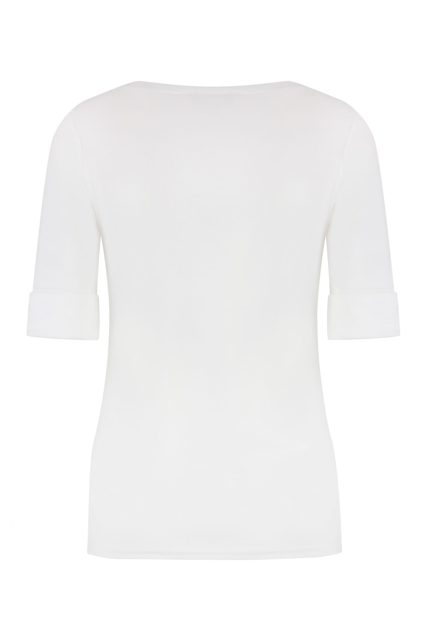 Ralph Lauren Cotton Boatneck Top In White