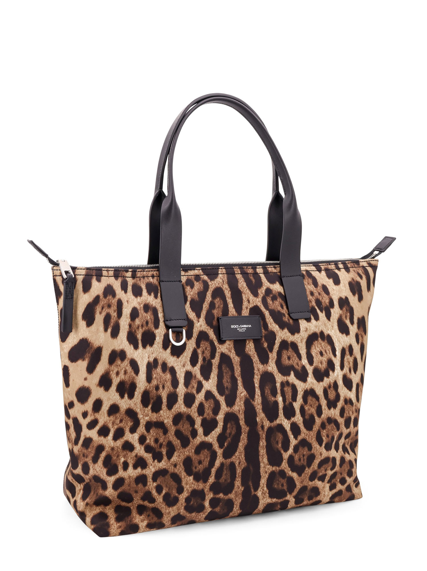 Dolce & Gabbana Nylon Shoulder Bag With Animalier Print In Animal Print