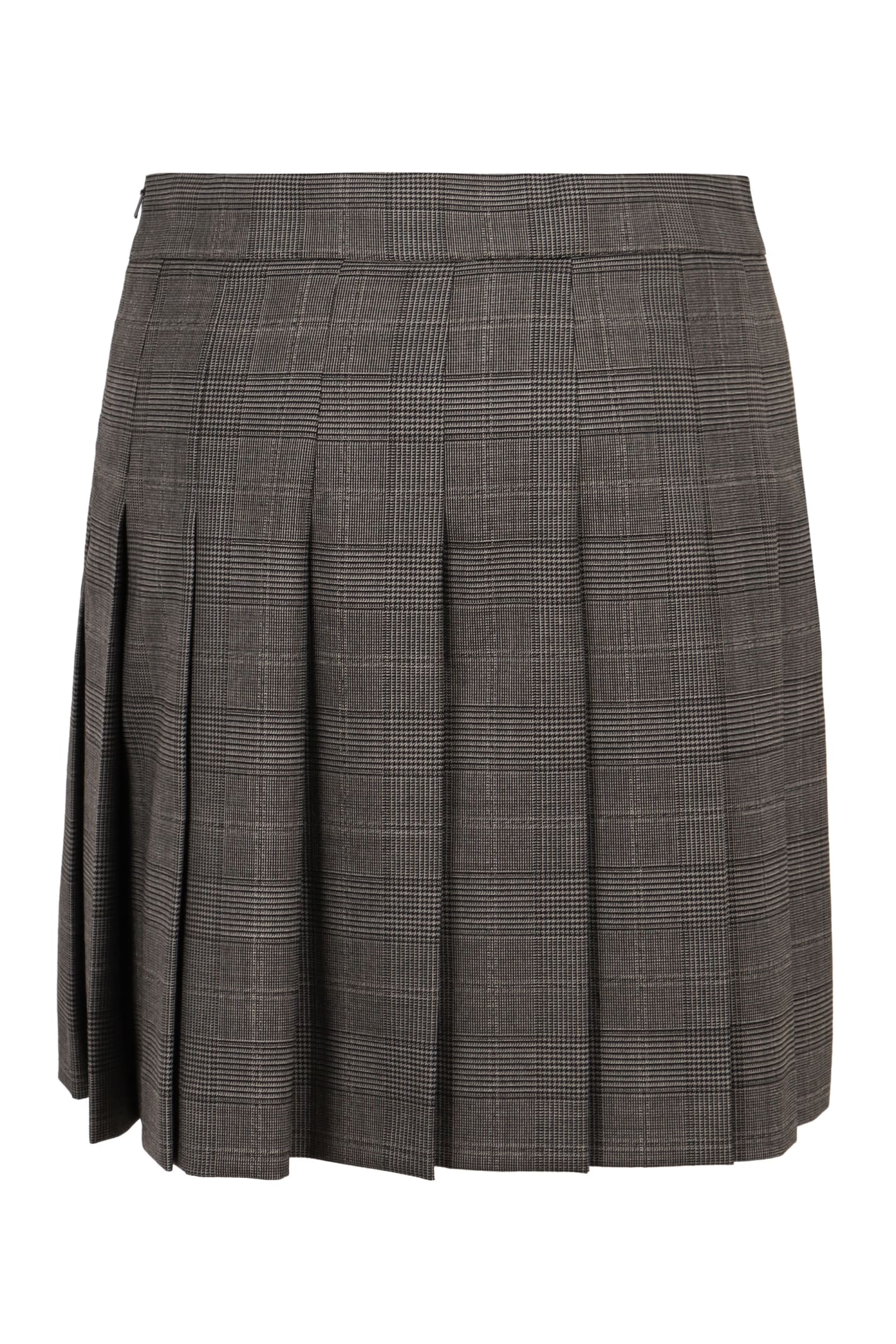 Max Mara Studio Alcuno Pleated Mini Skirt In Grey