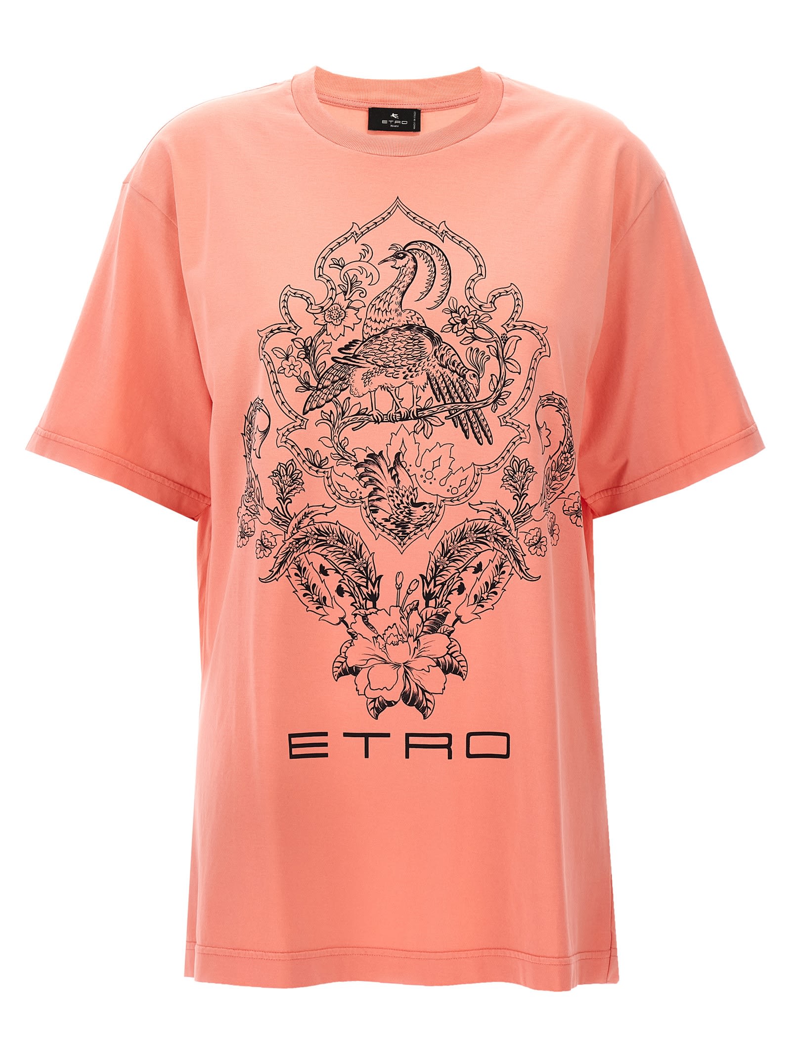 Shop Etro Logo Print T-shirt In Pink